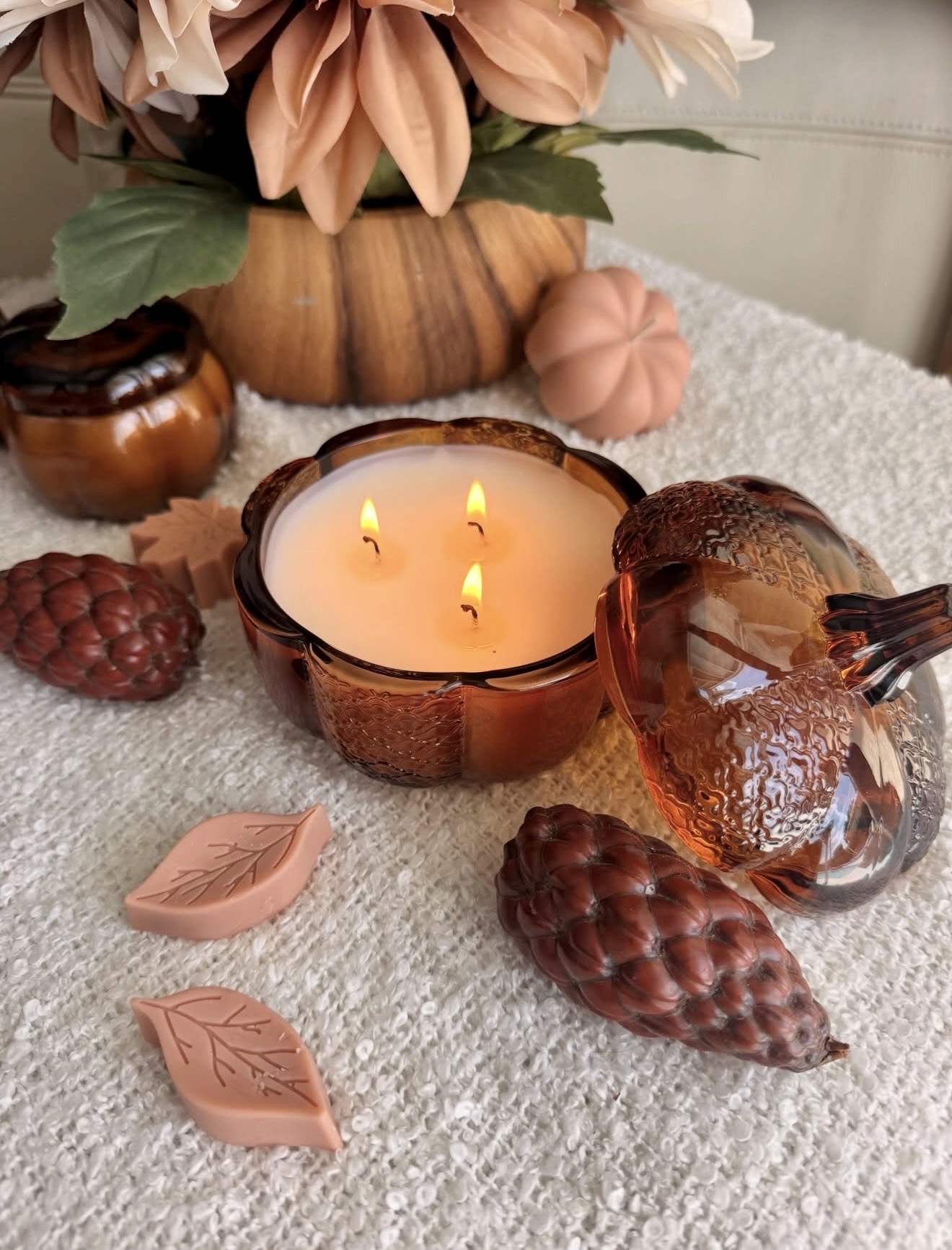Autumn Amber Glow Candle Arrangement