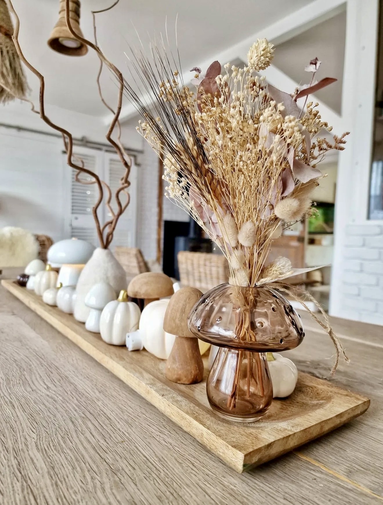 Charming Mushroom And Pumpkin Fall Tablescape