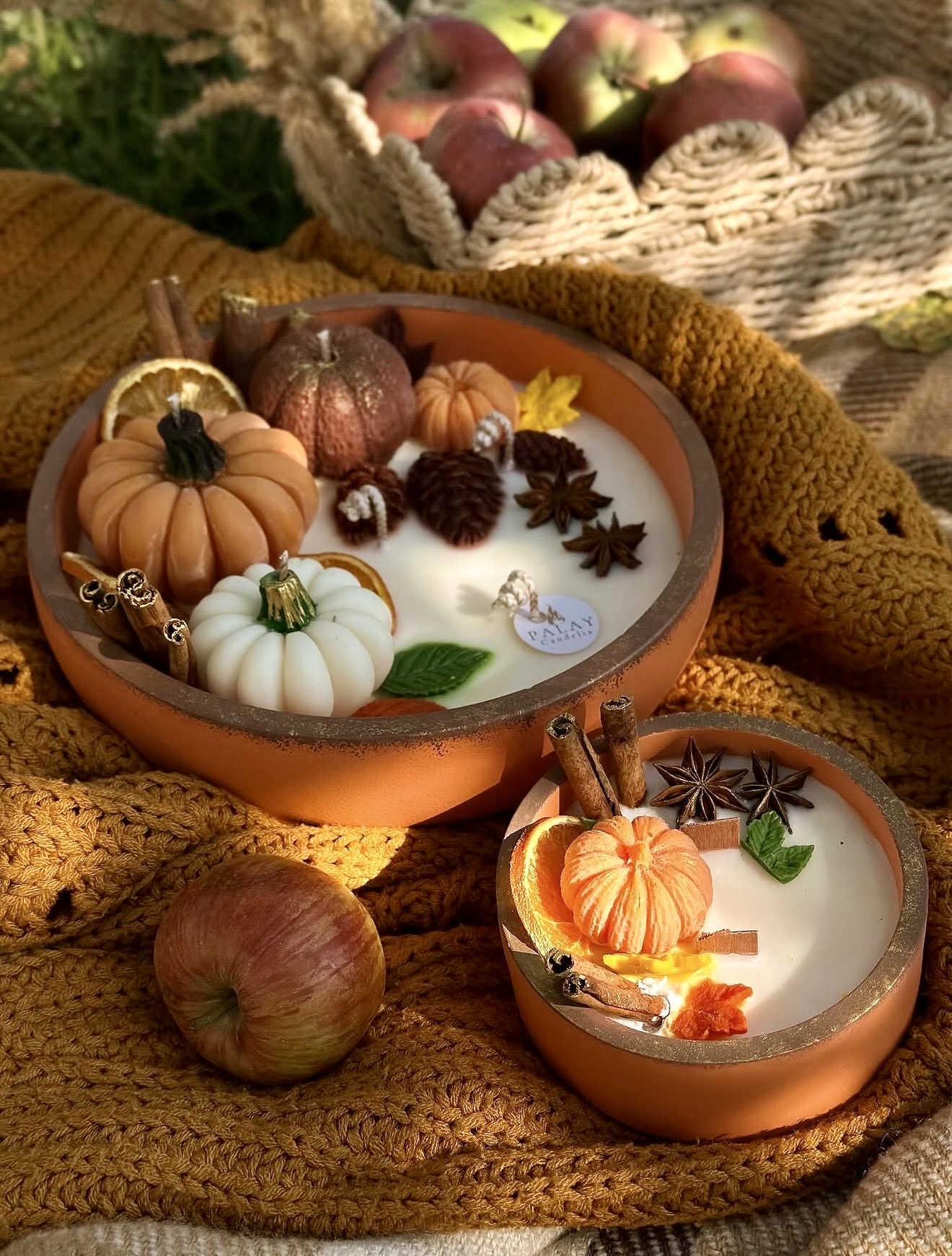 Cozy Autumn Harvest Candle Display