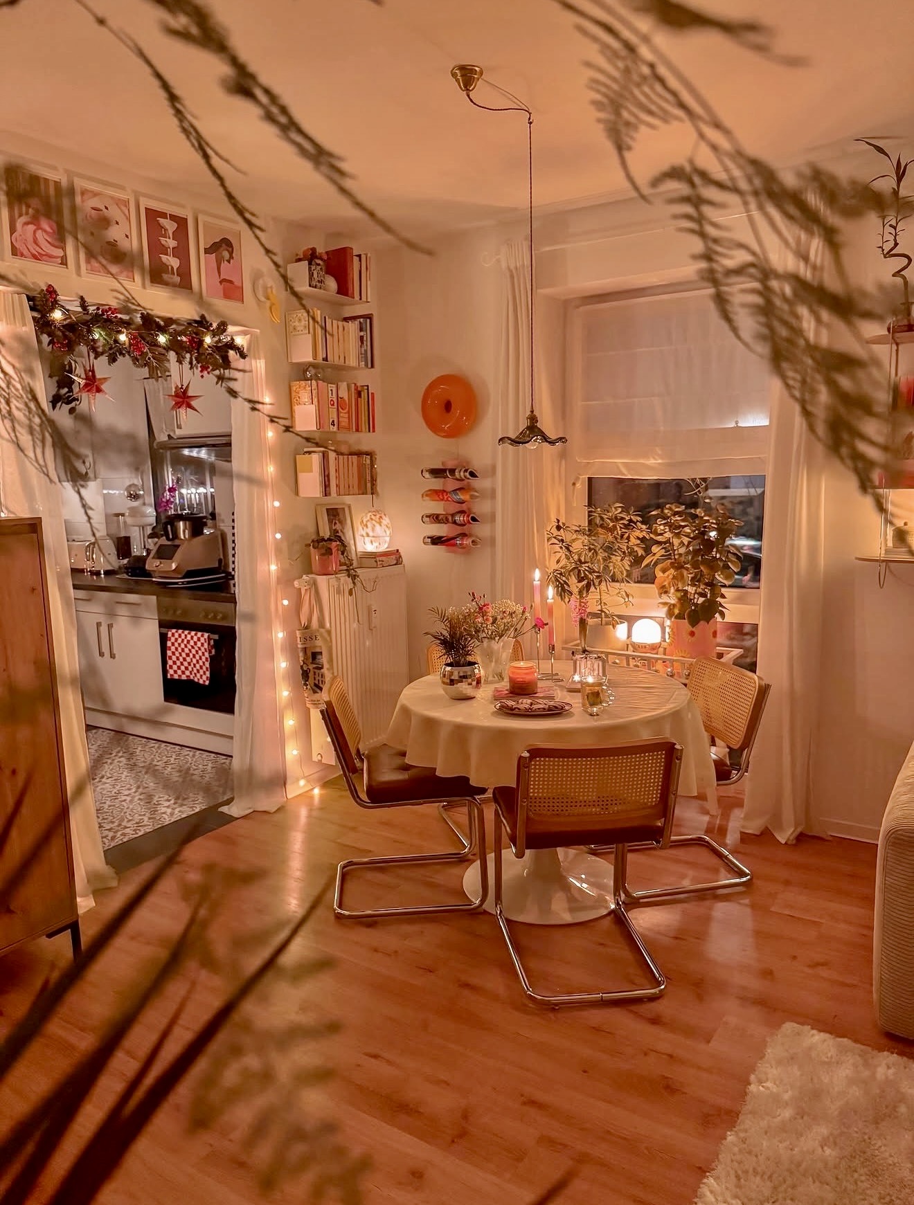 Cozy Fall Dining Room With Cane Chairs