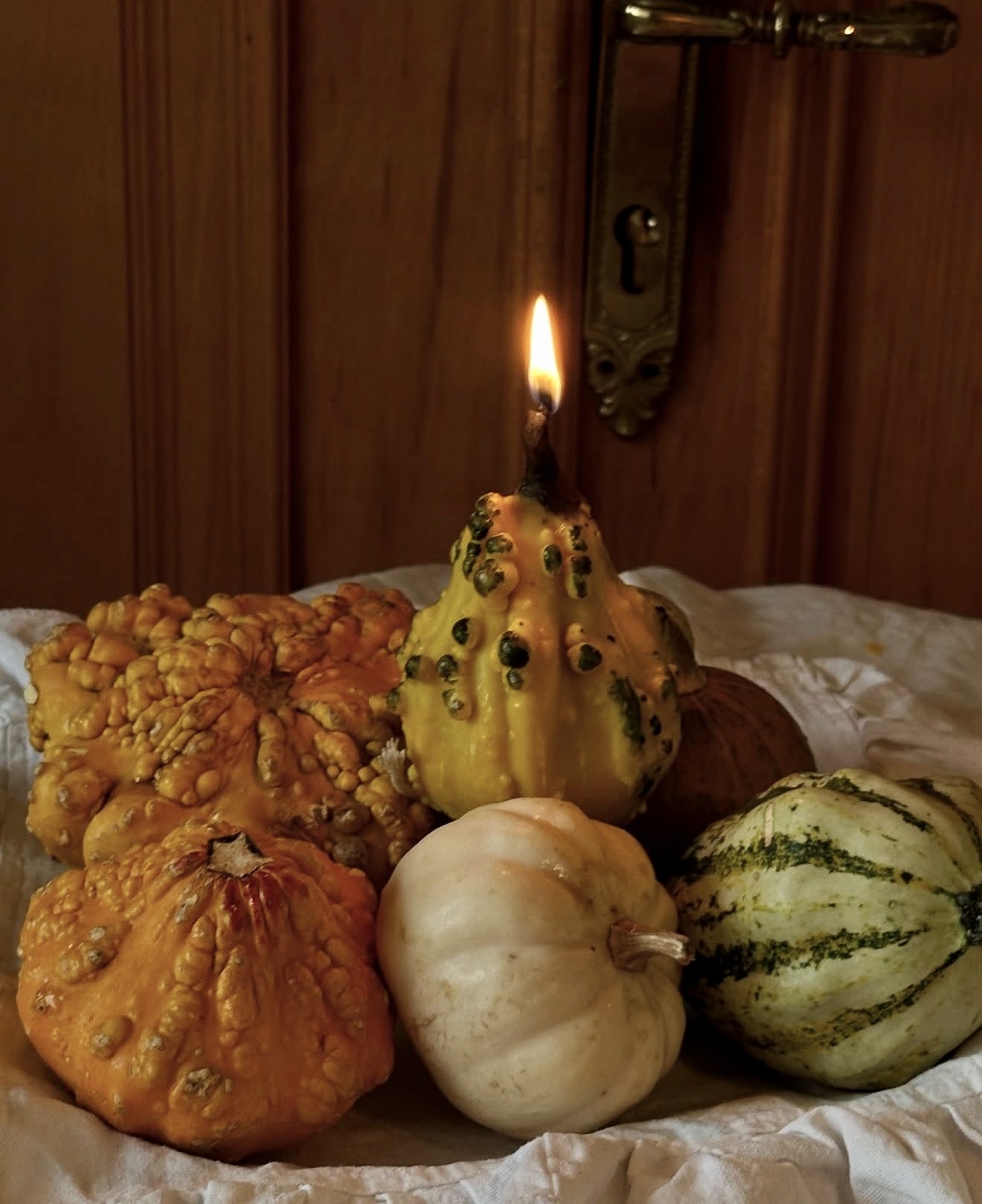 Cozy Fall Gourd Candle Arrangement