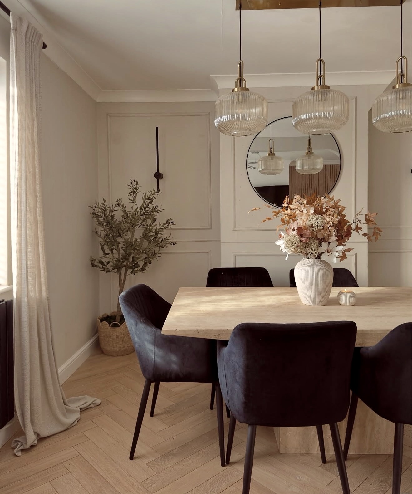 Elegant Earth Tones Fall Dining Room