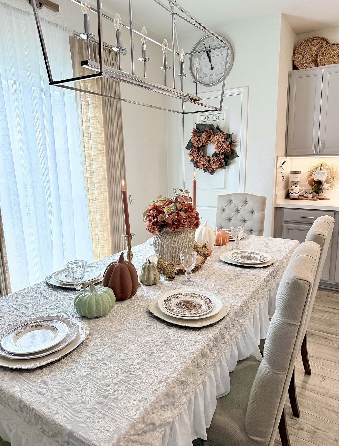 Elegant Lace Tablecloth With Fall Accents