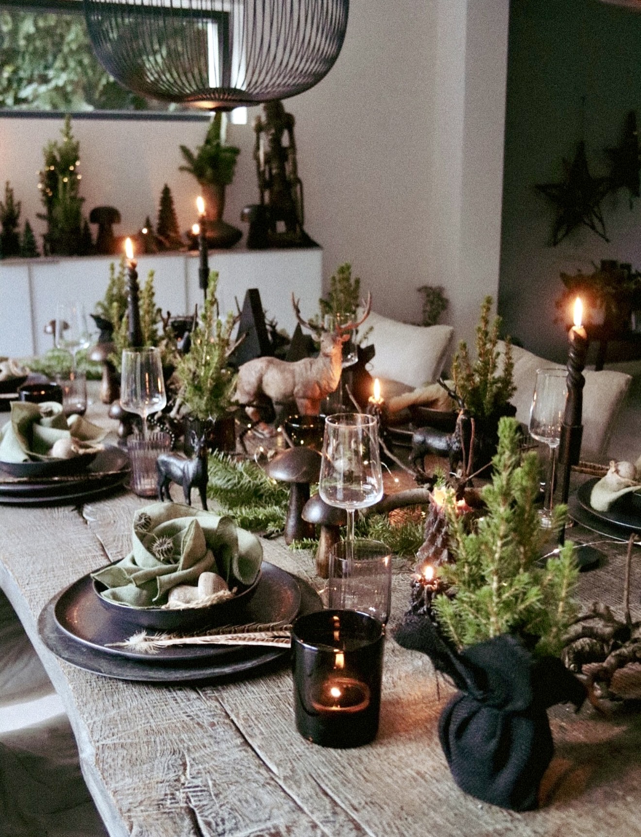 Enchanted Forest Woodland Table Setting