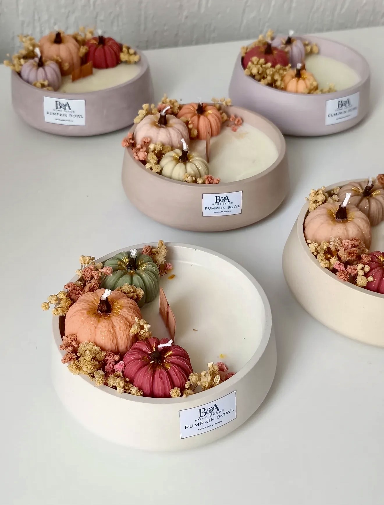 Pastel Pumpkin Candles For A Chic Fall Vignette