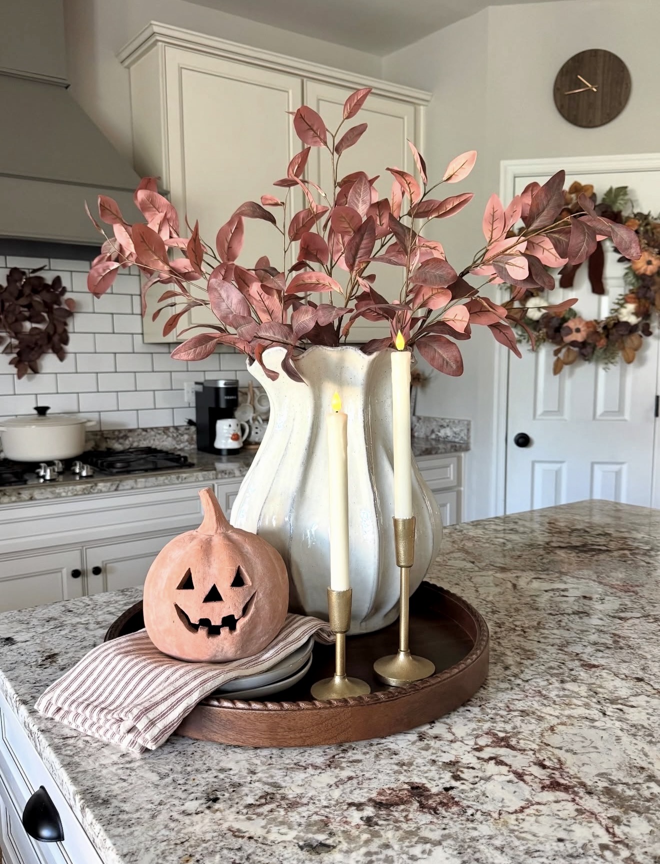 Rustic Fall Kitchen Countertop Vignette