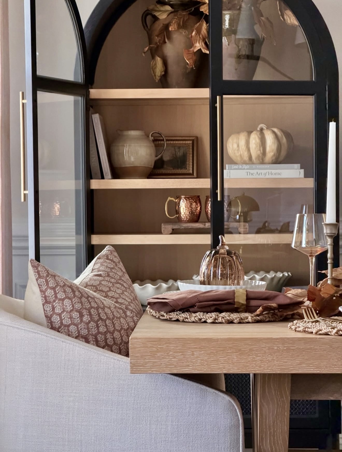 Warm Autumn Harvest Dining Room Display