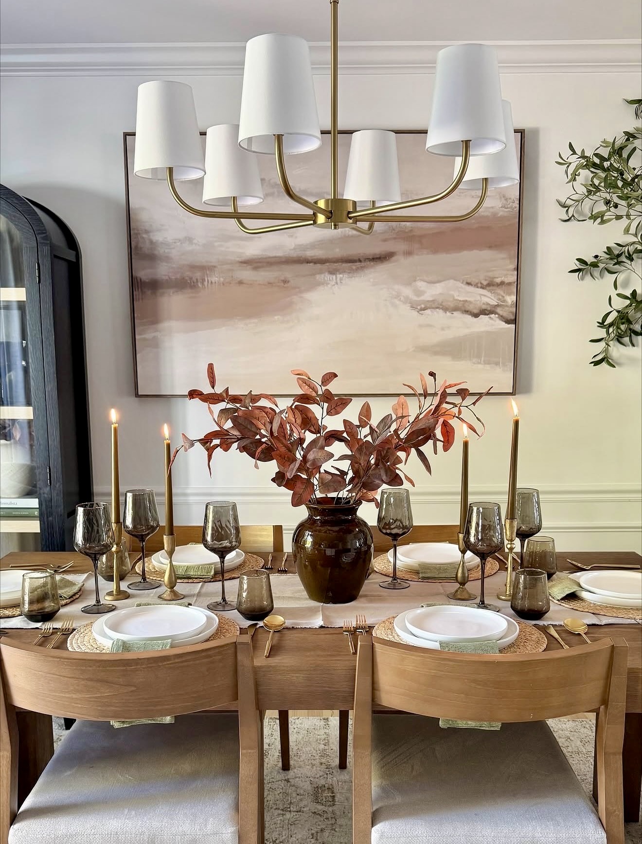 Warm Autumn Harvest Dining Table Setting