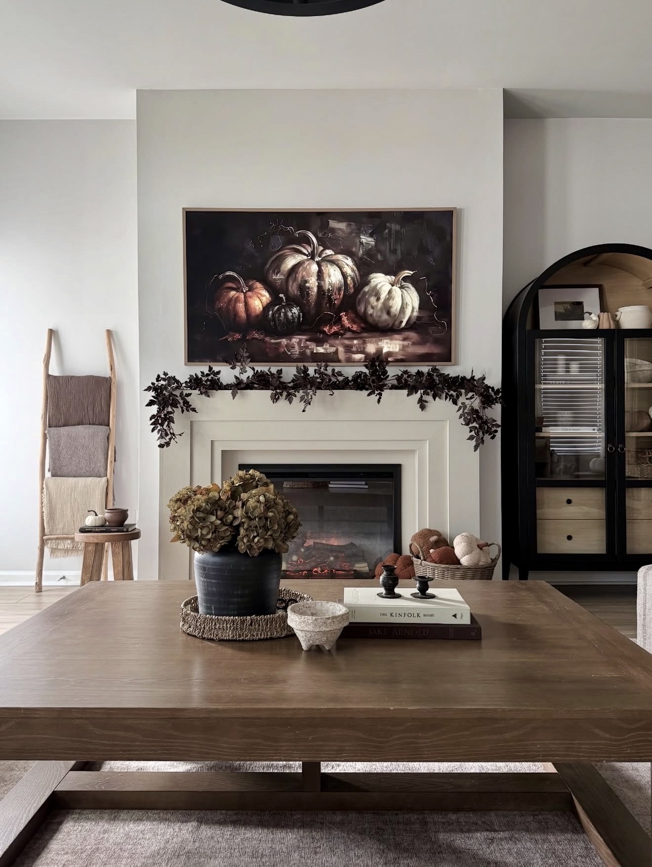 Warm Harvest Pumpkin Mantelpiece Display