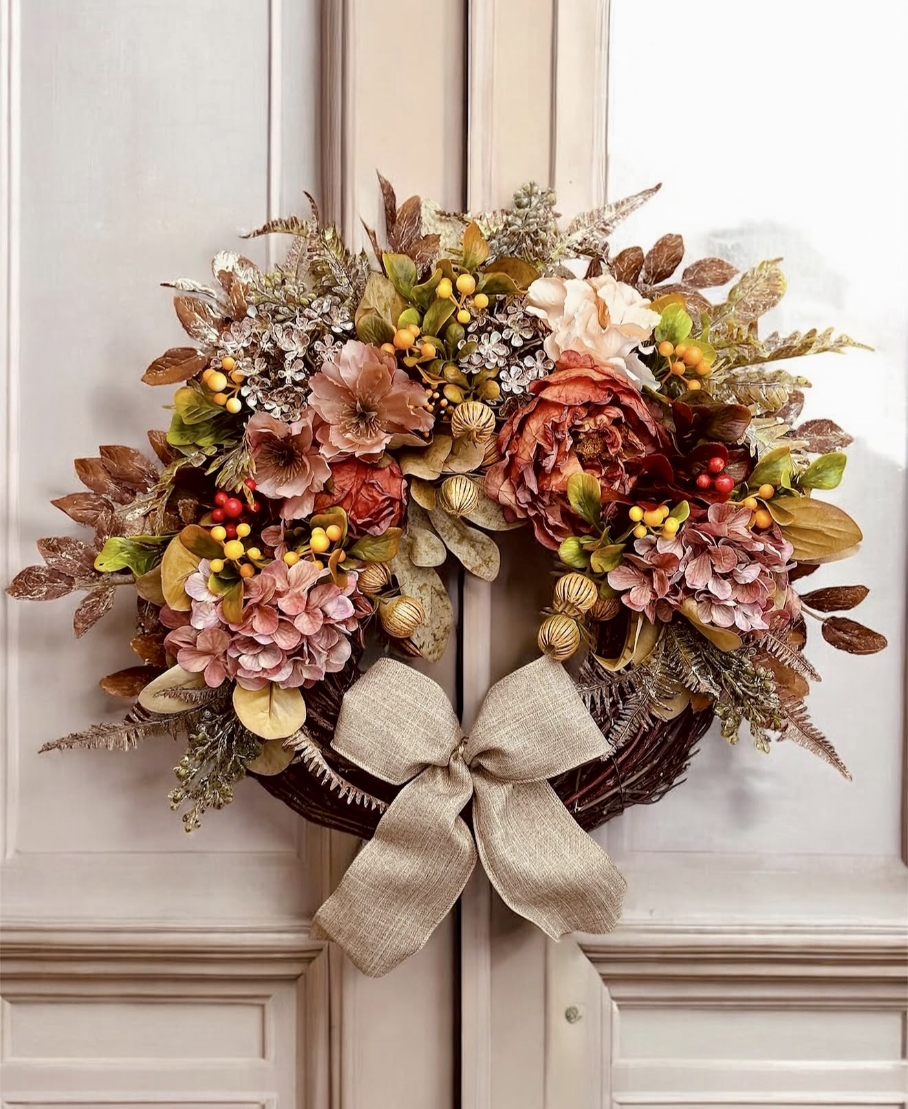 Abundant Autumn Floral Door Wreath