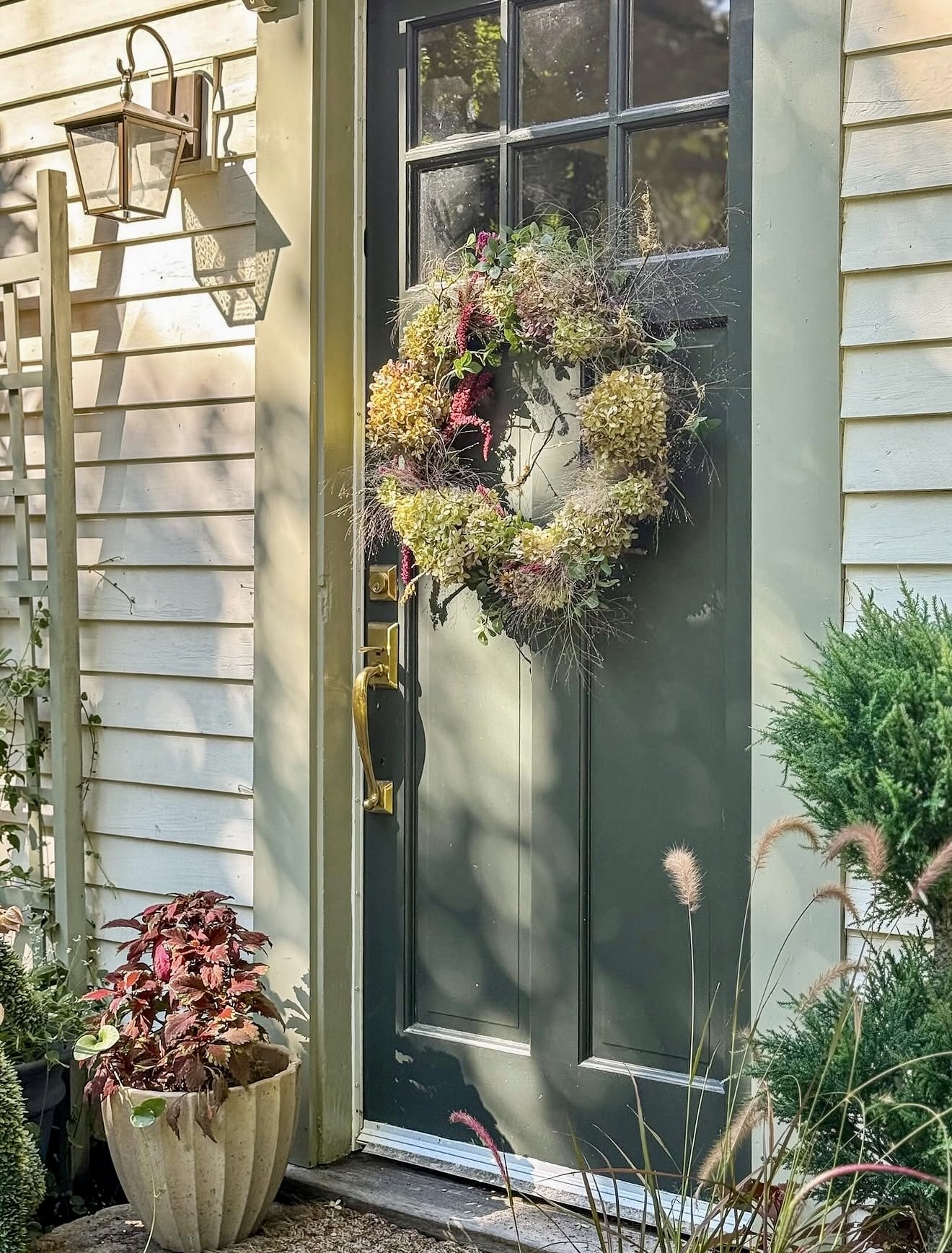 Autumn Harvest Hydrangea Front Door Wreath