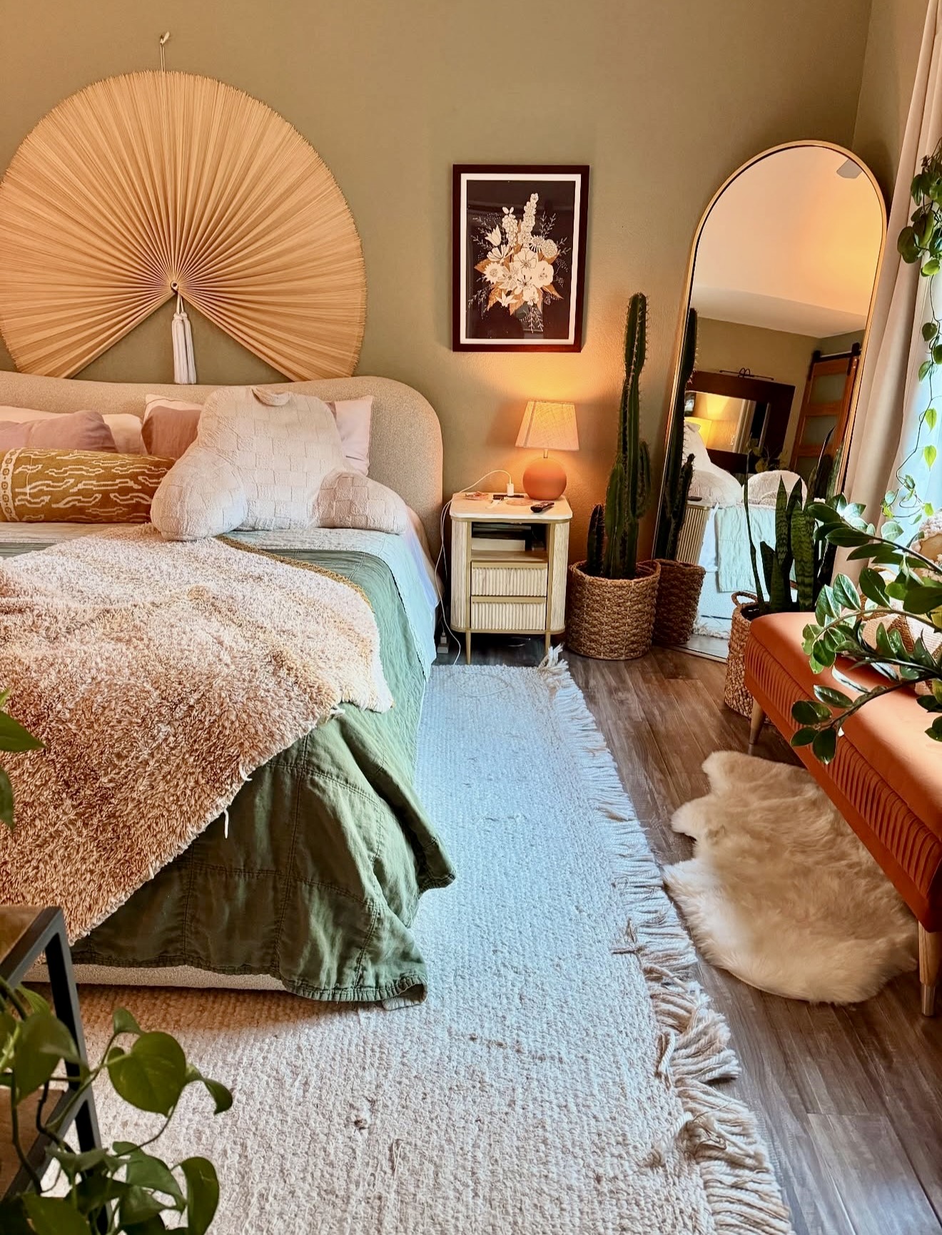 Boho Fan Headboard With Textured Layers