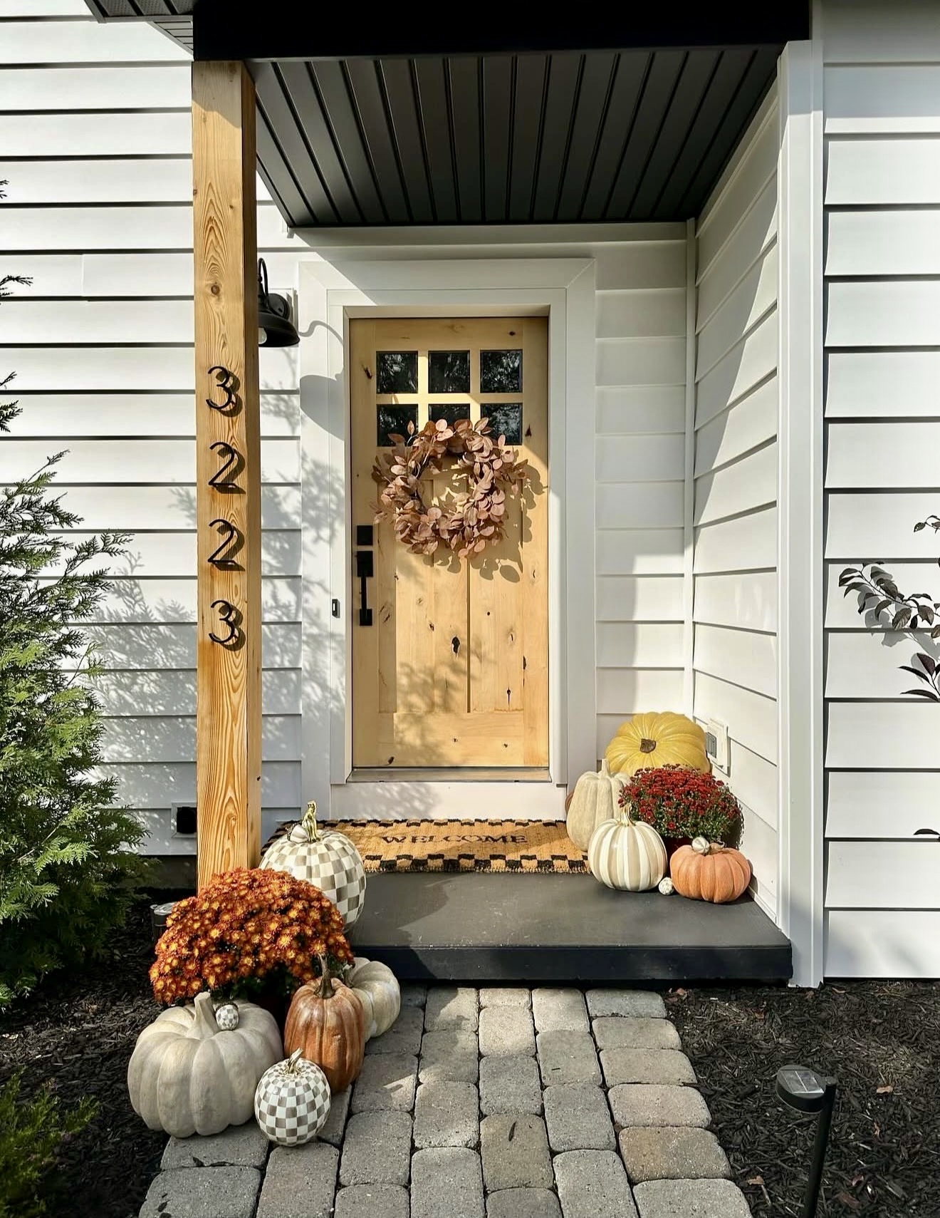 Charming Checkered Pumpkins Welcome Fall
