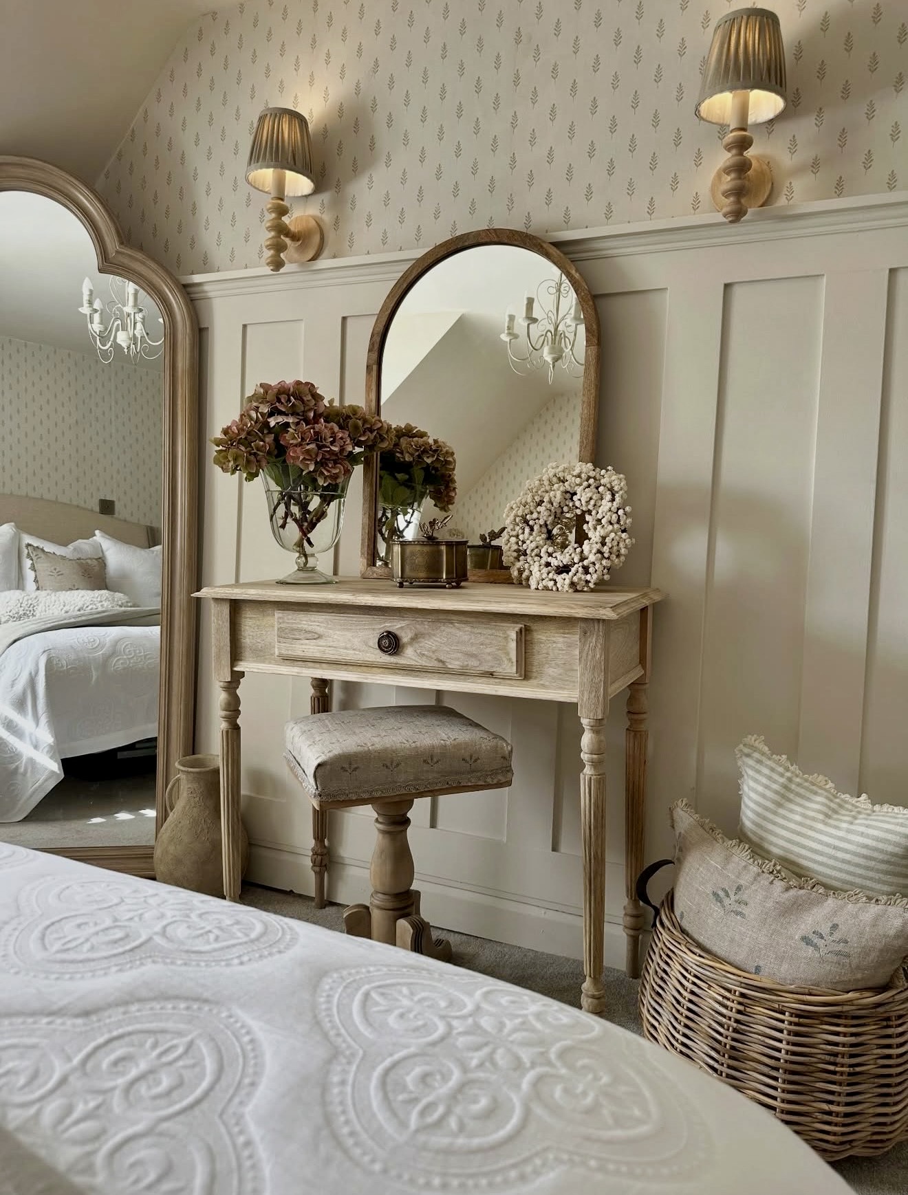 Charming French Country Vanity & Cozy Bedroom Corner