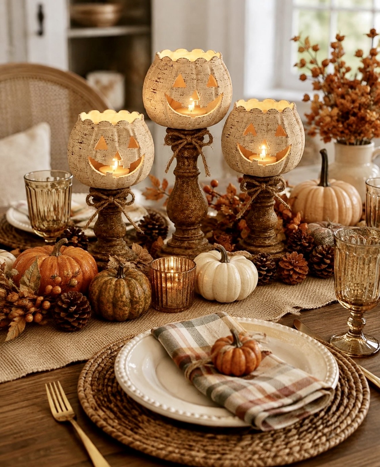 Charming Jack-o'-Lantern Candle Holders For Fall
