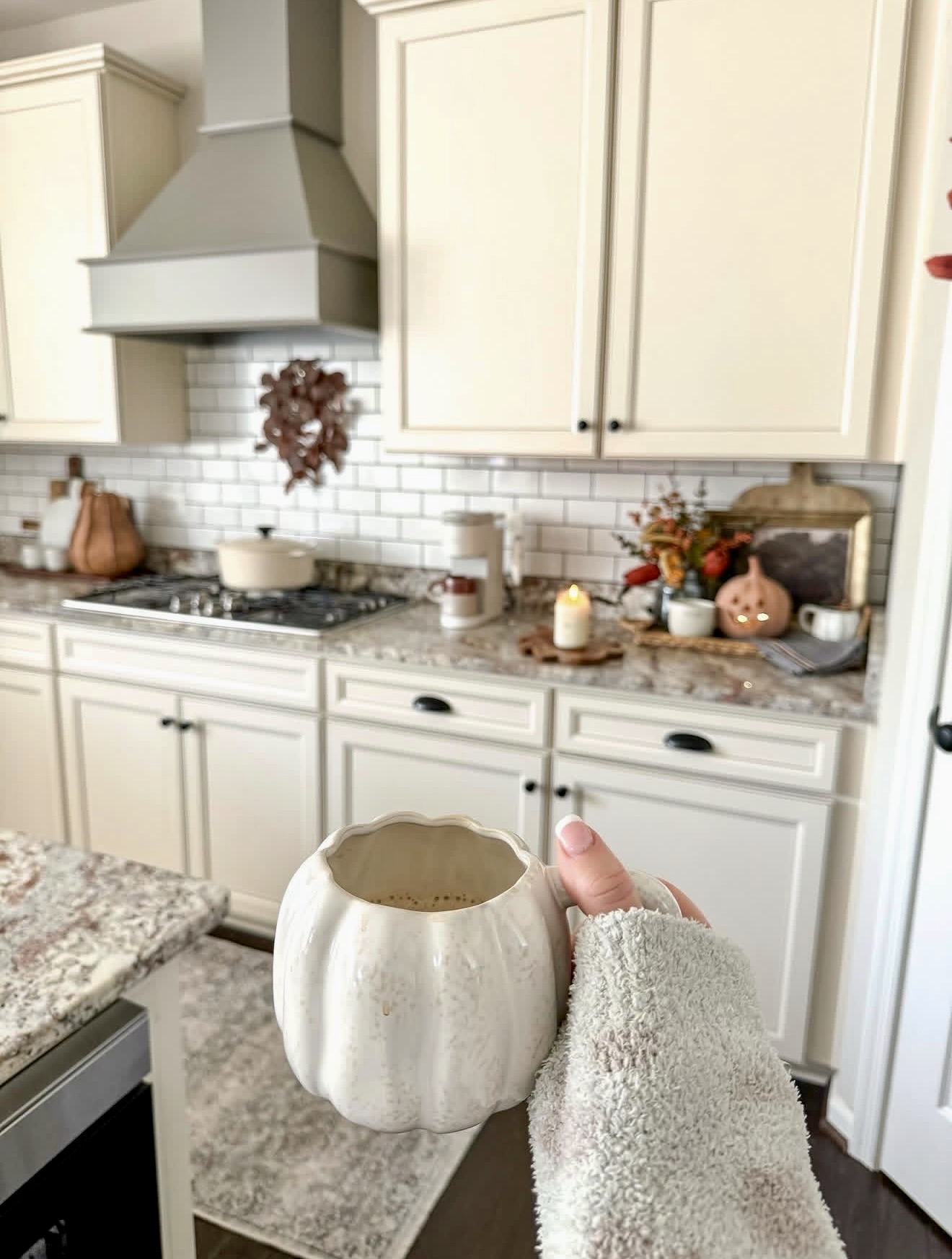 Charming Pumpkin Mug Cozy Kitchen Scene