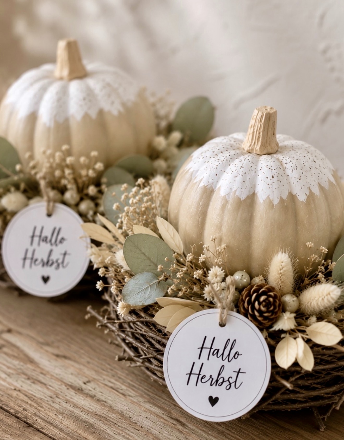 Chic DIY Neutral Fall Pumpkin Decor