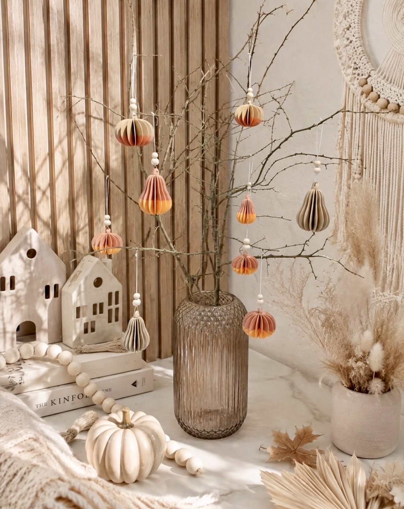 Chic Hanging Pumpkin Ornaments for Fall