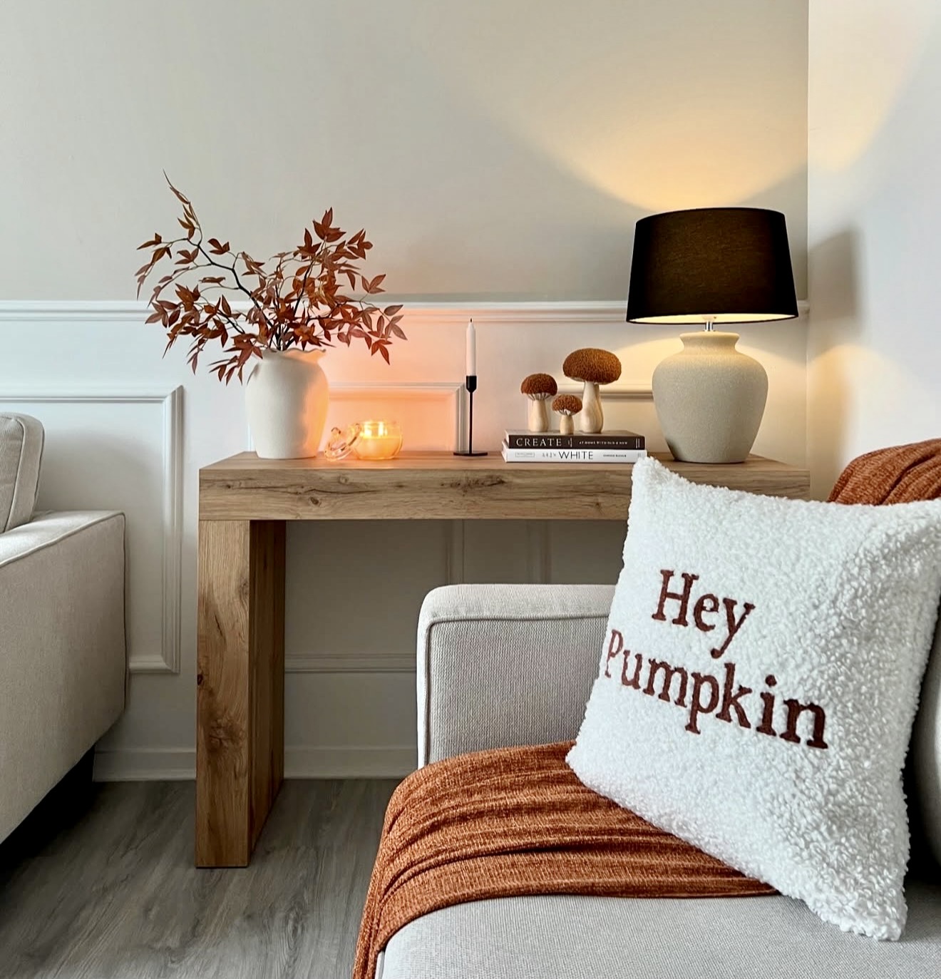 Cozy Autumn Console Table Display