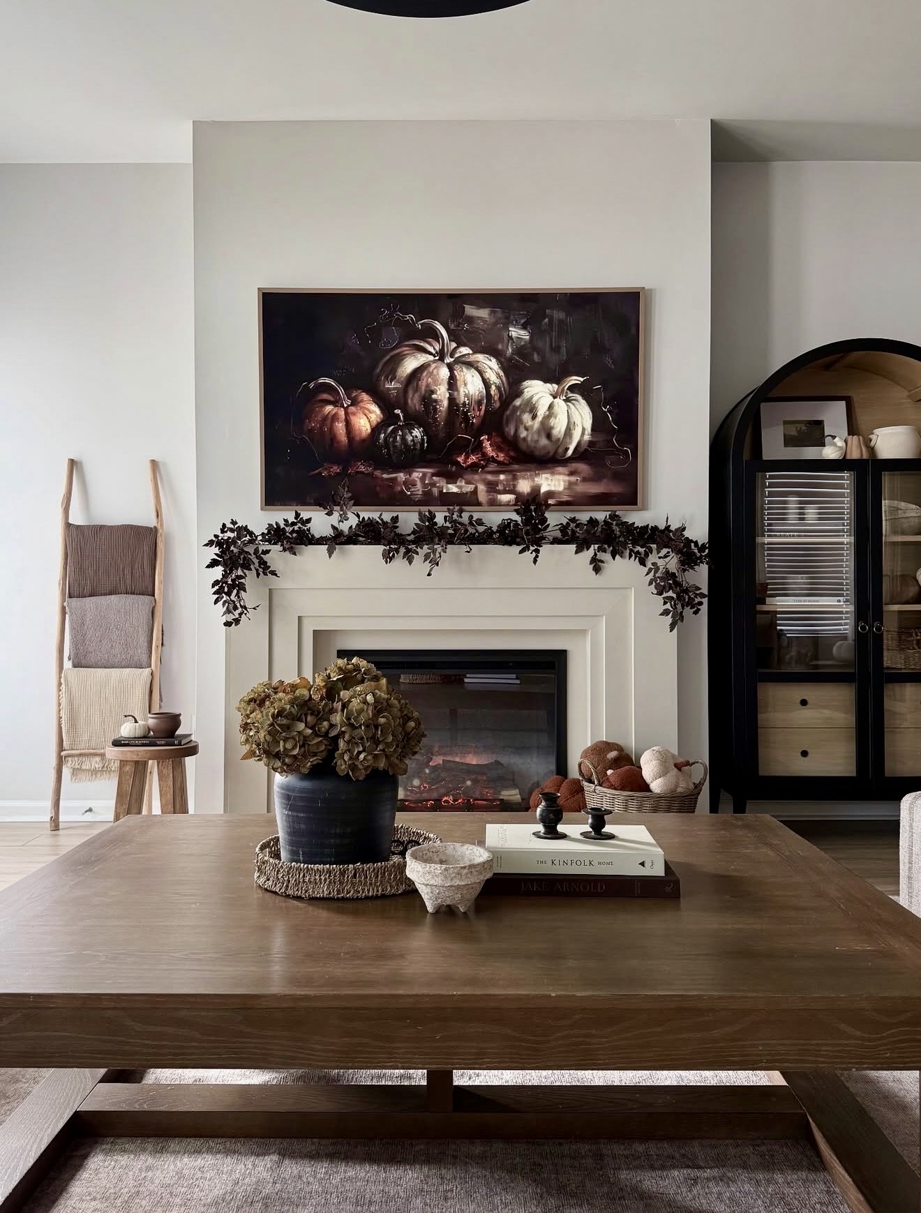 Cozy Autumn Fireplace Mantel Display