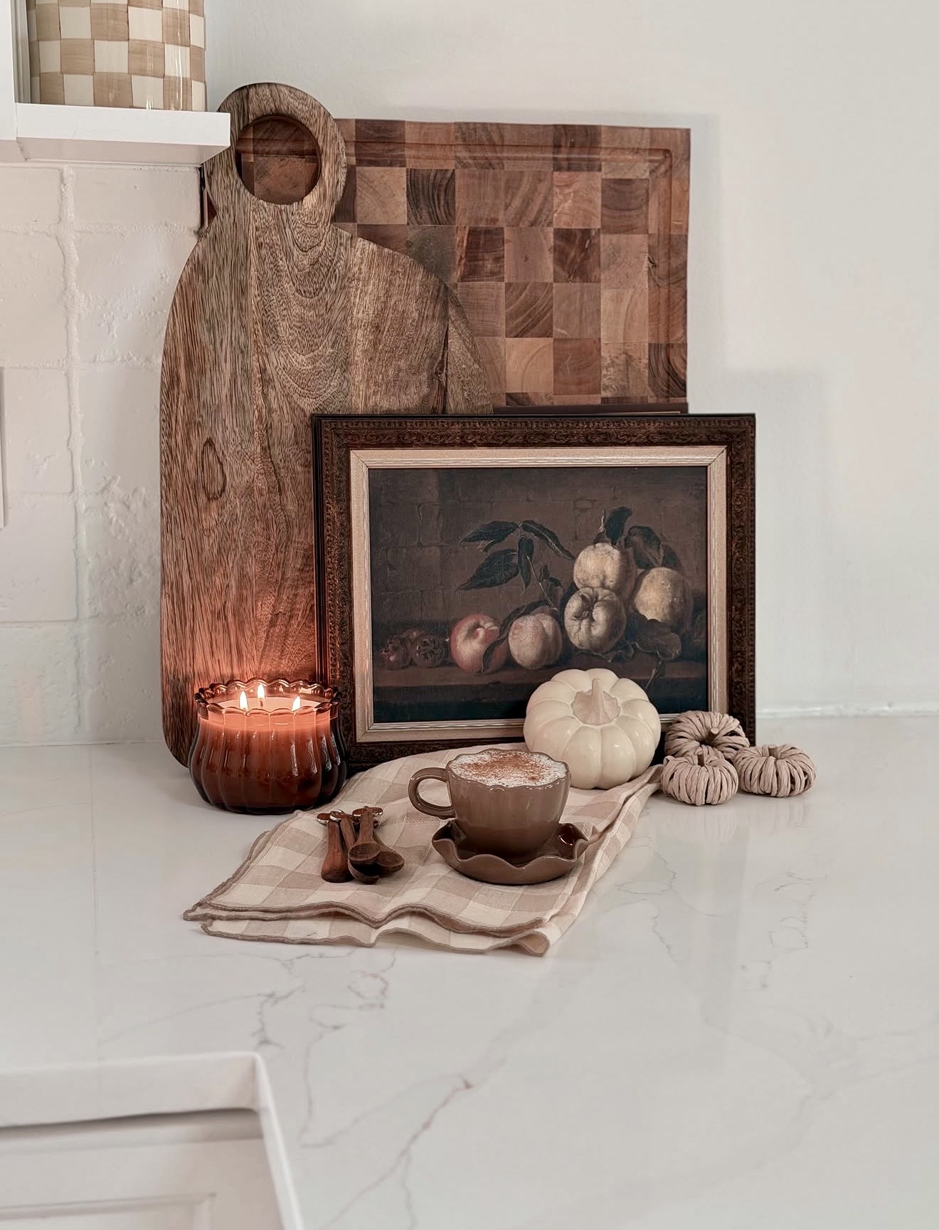 Cozy Autumn Kitchen Counter Decor