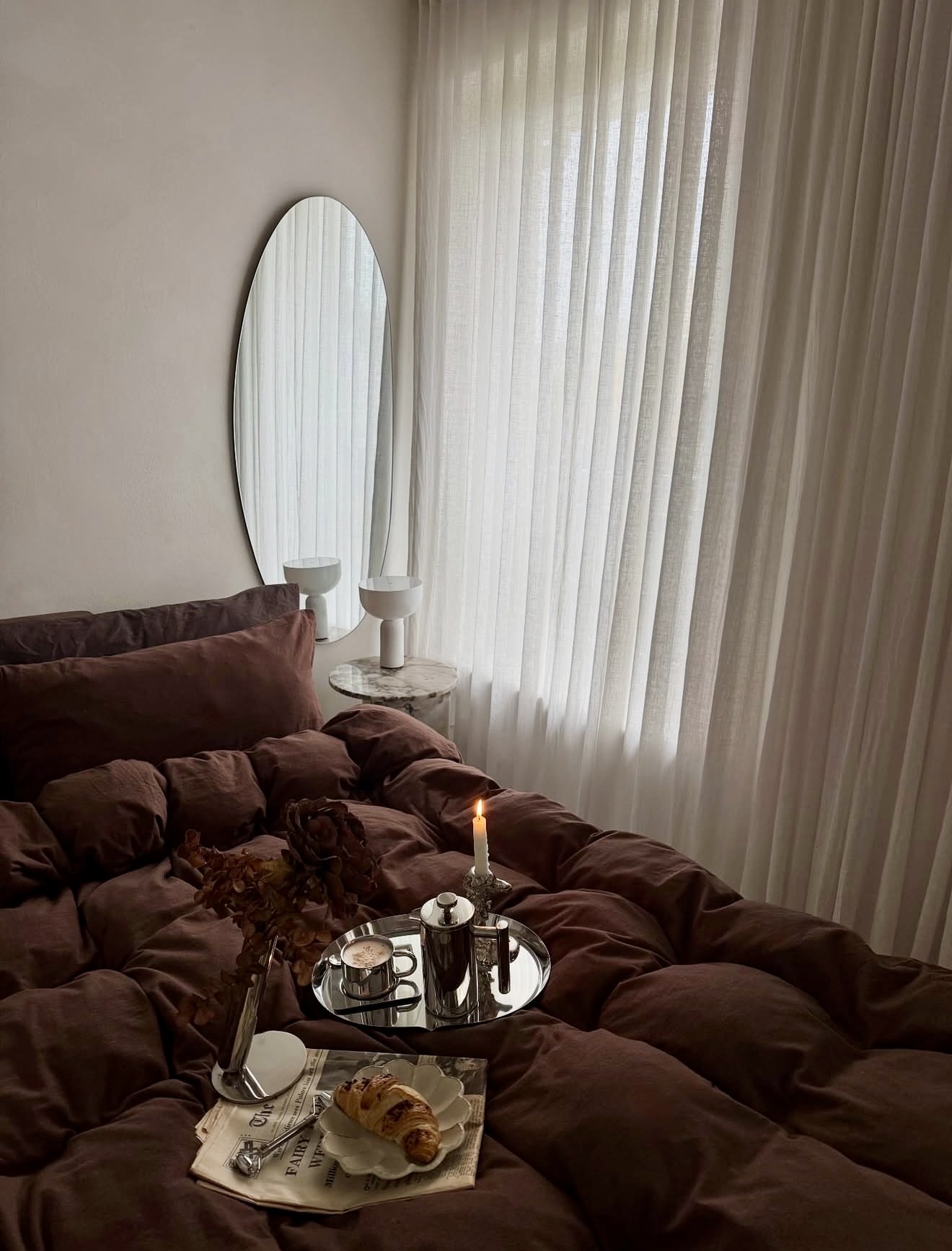 Cozy Chocolate Brown Bedding Sanctuary