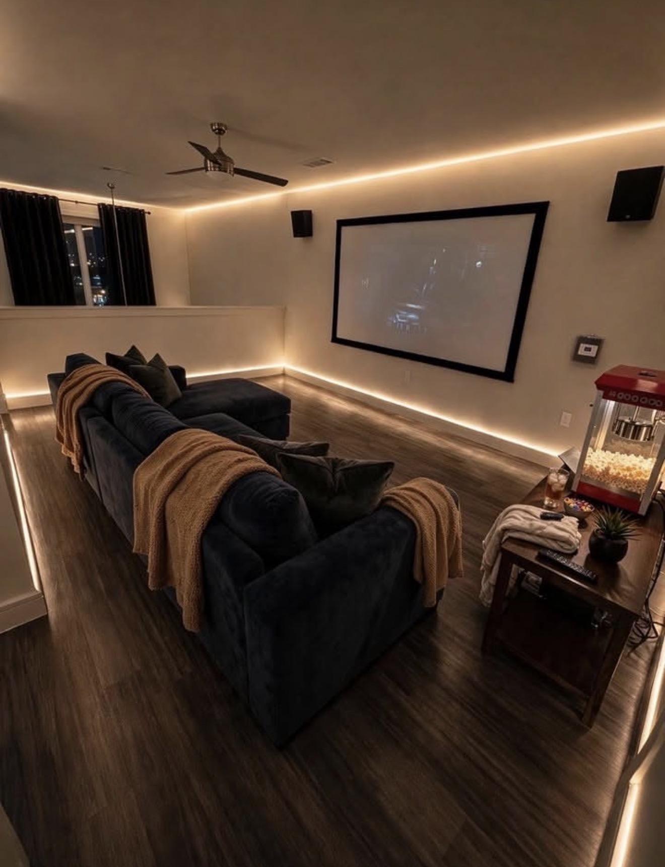 Cozy Dark Velvet Home Cinema Retreat