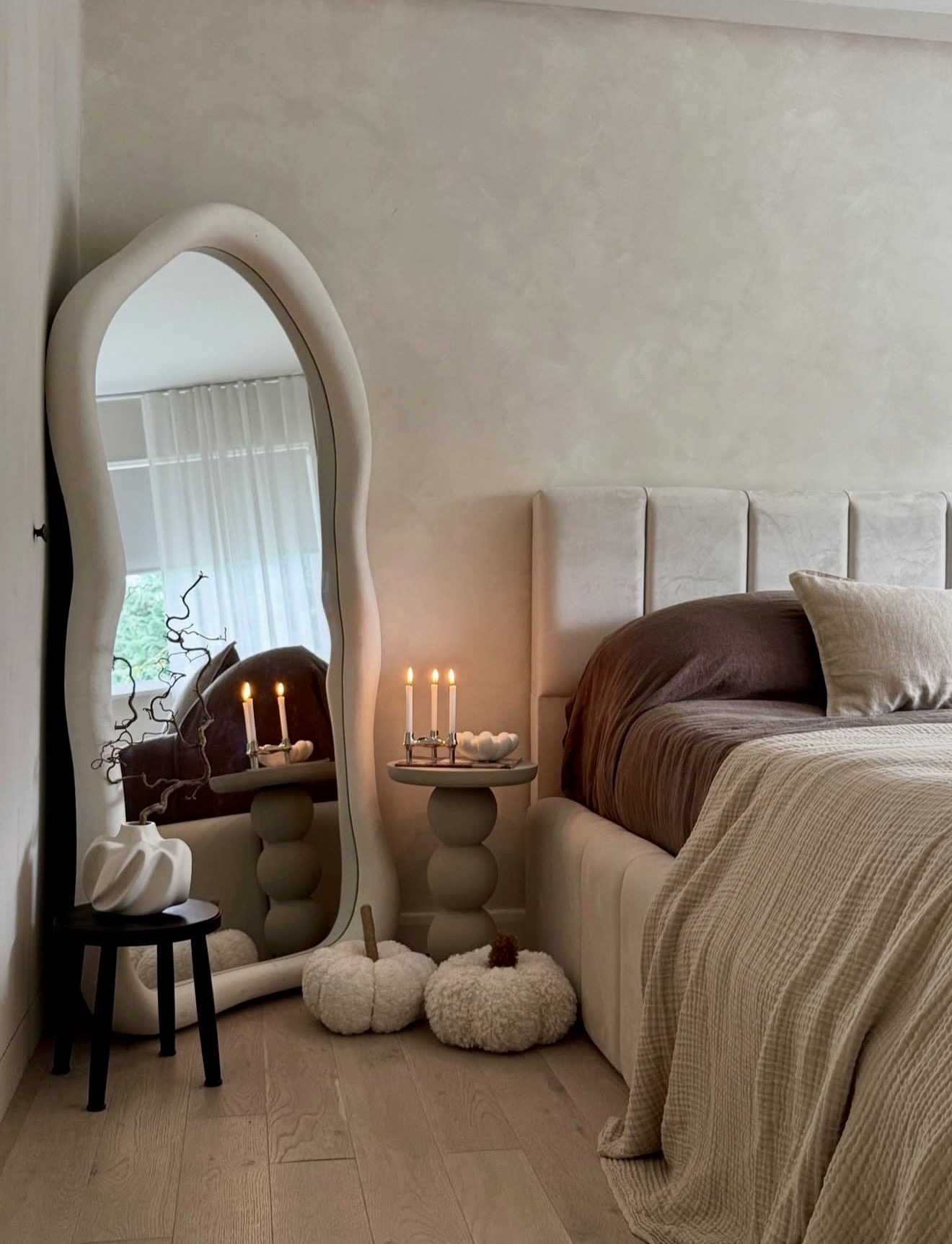 Cozy Fall Bedroom with Textured Neutral Tones