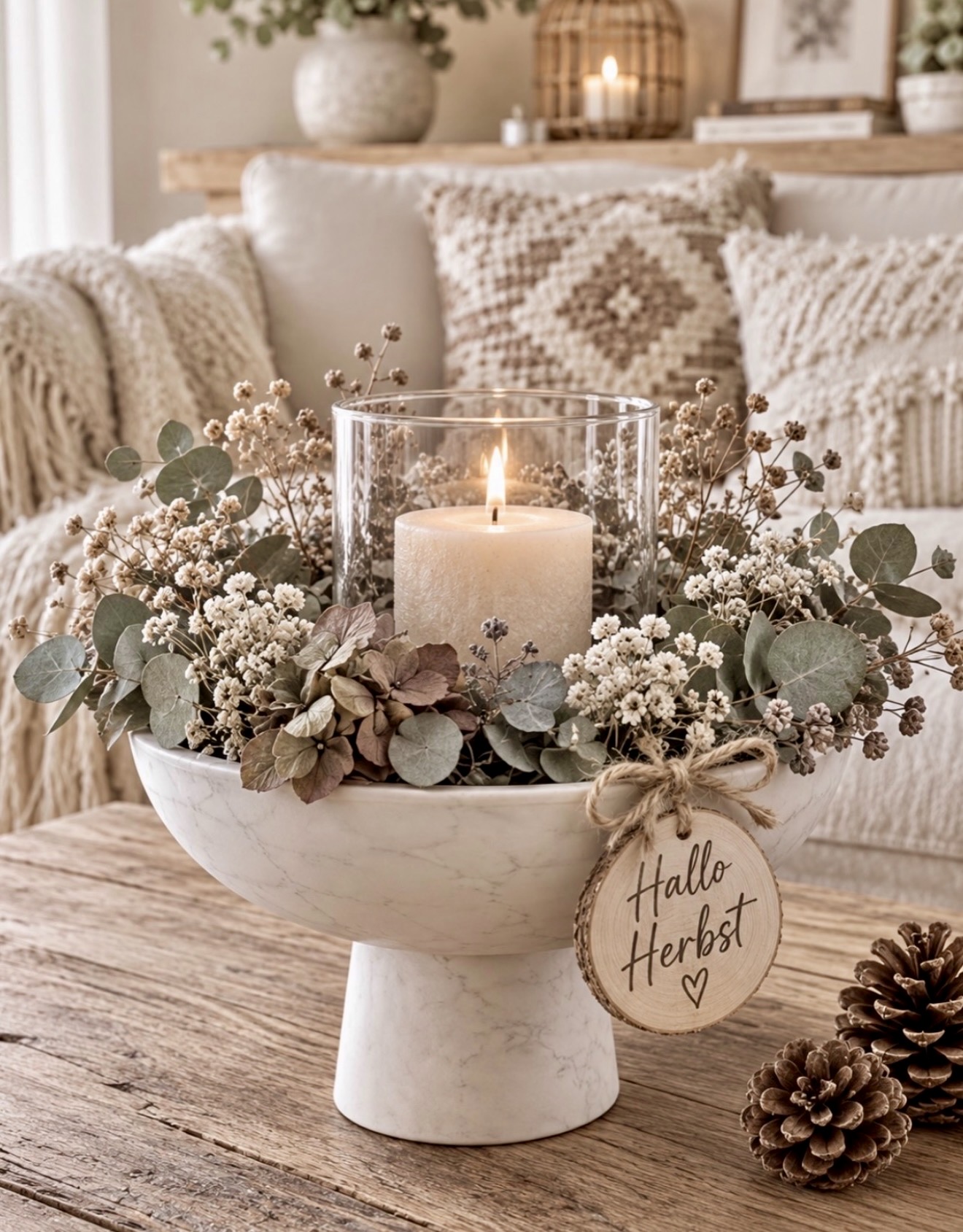 Cozy Fall Centerpiece with Natural Elements