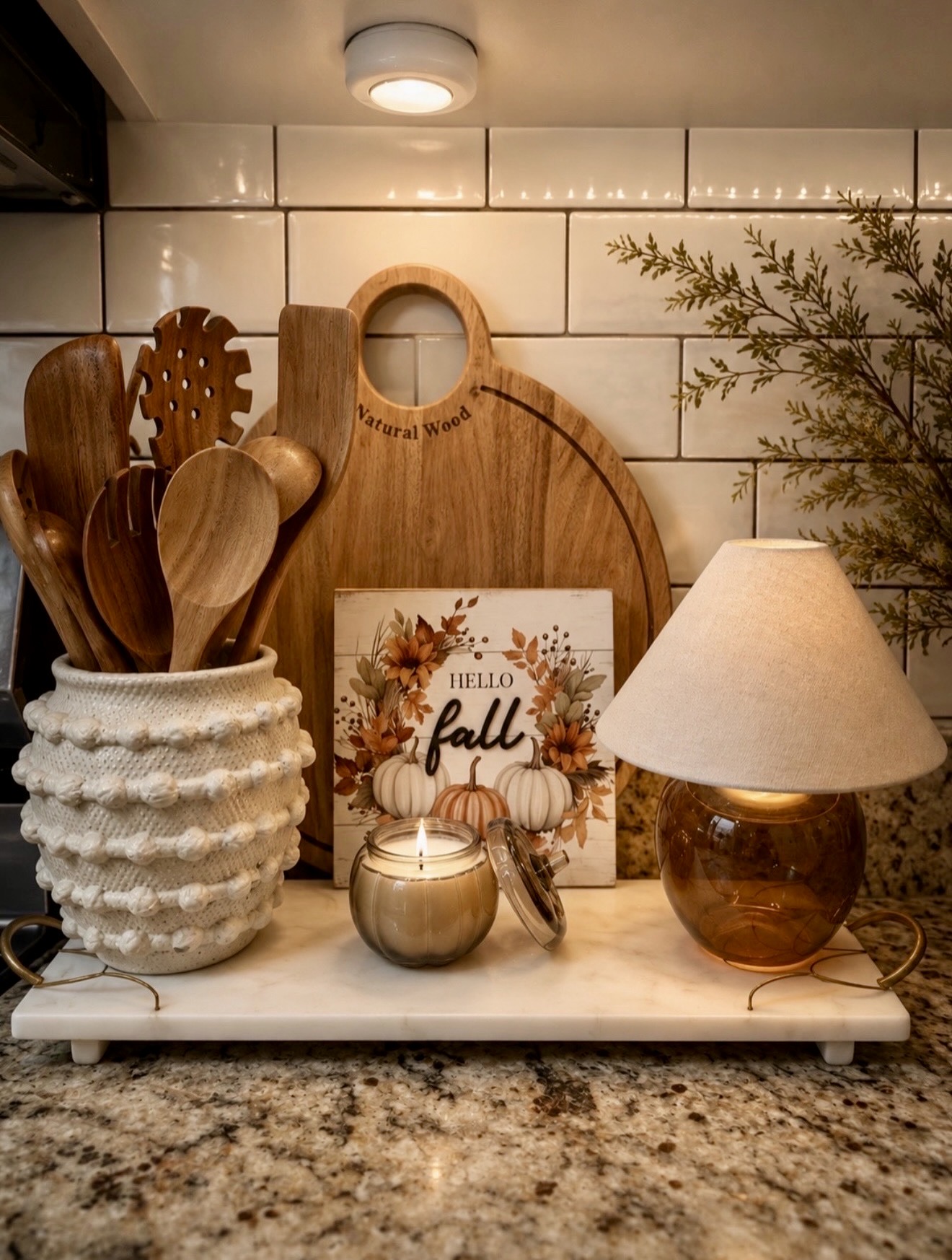 Cozy Fall Kitchen Countertop Vignette