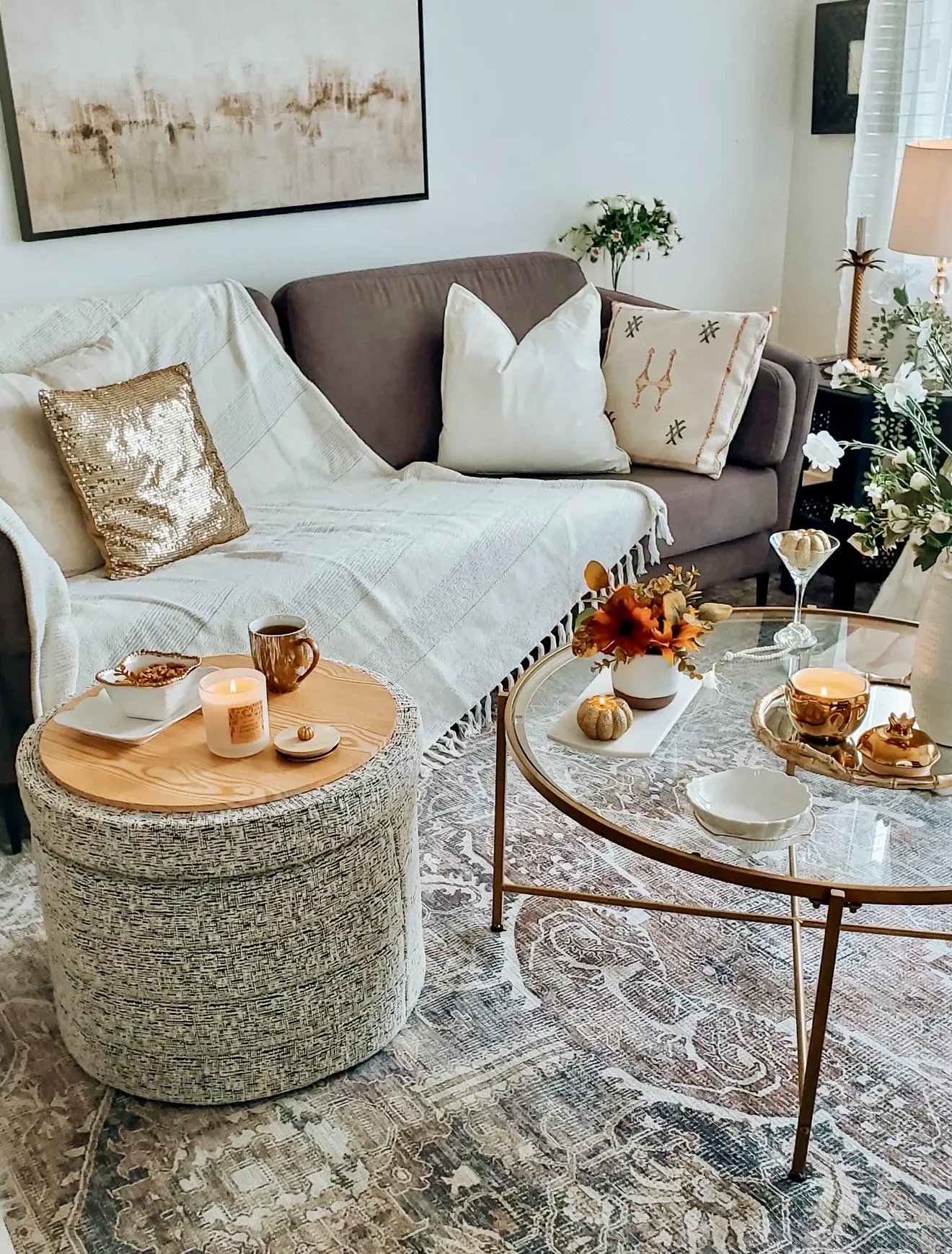 Cozy Fall Living Room With Neutral Tones