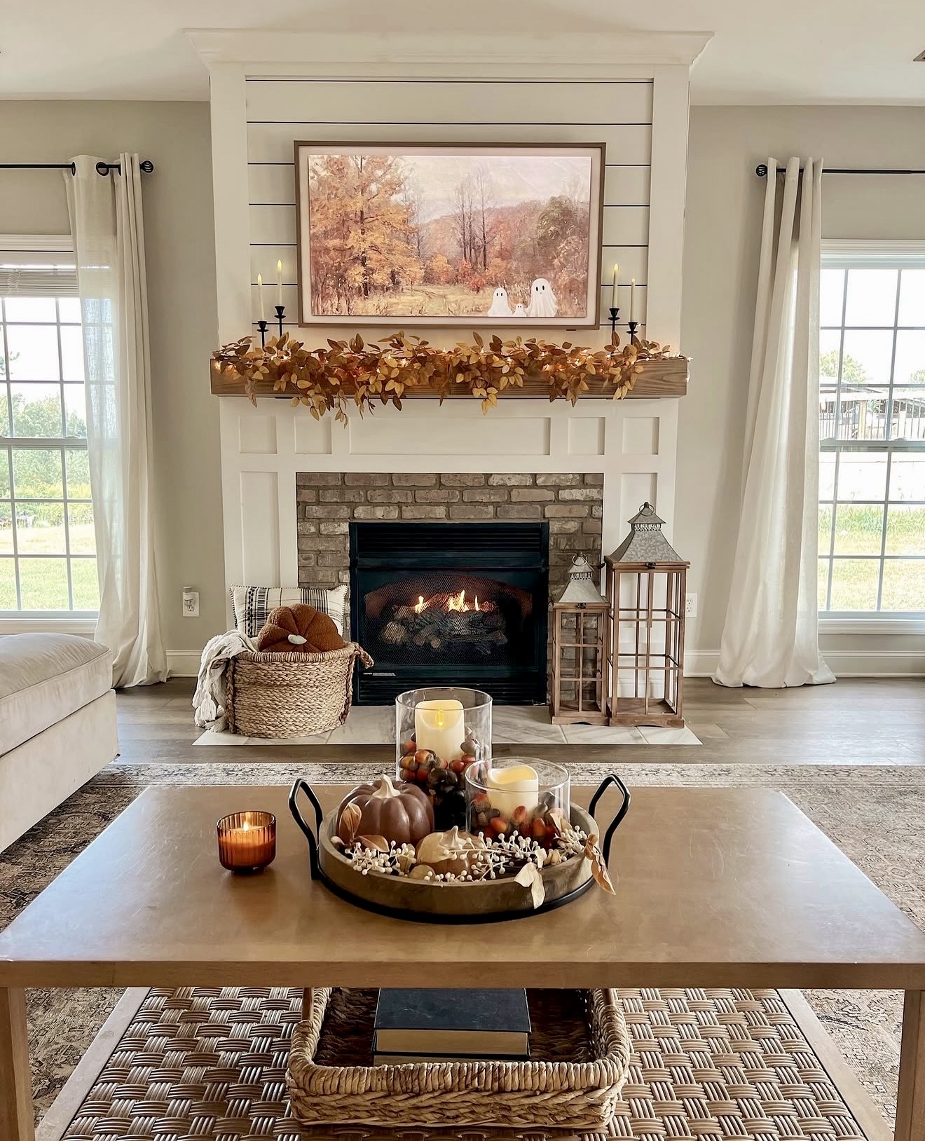 Cozy Fall Mantel With Rustic Accents