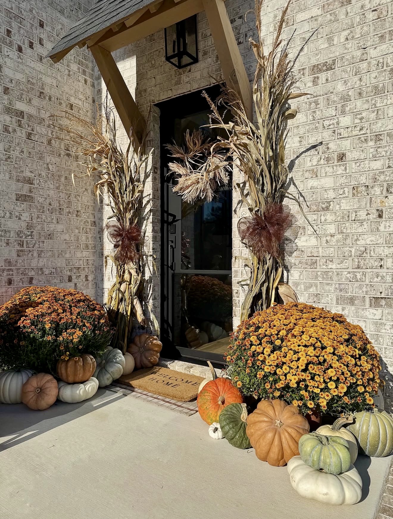 Cozy Harvest Welcome Fall Front Door Display