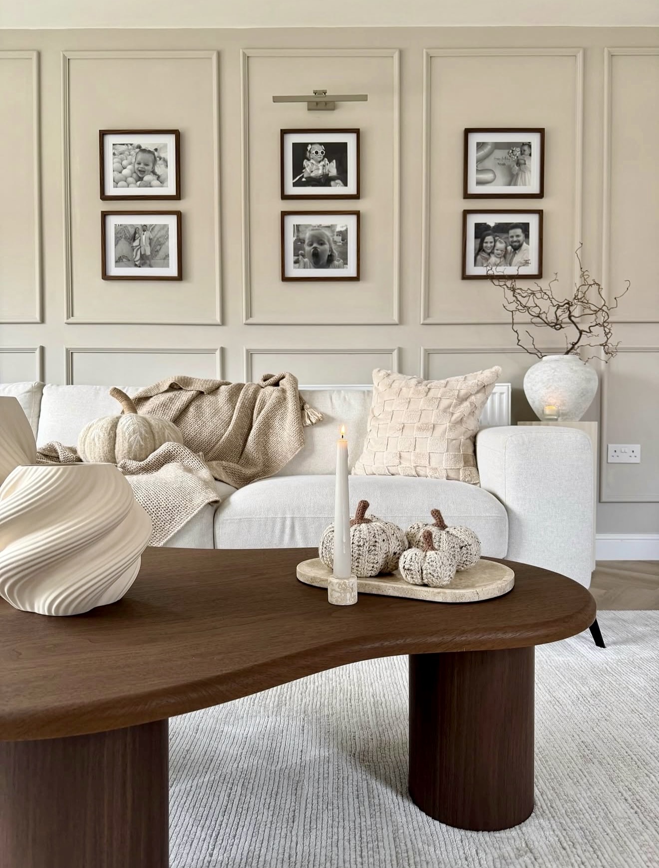 Cozy Knit Pumpkins and Textured Throws