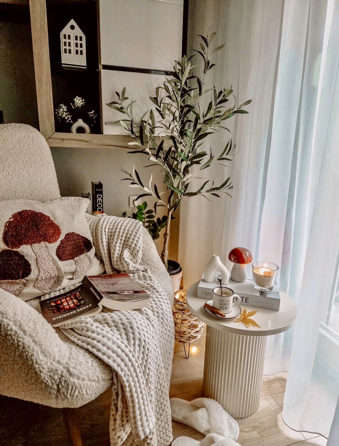Cozy Mushroom Pillow & Reading Nook