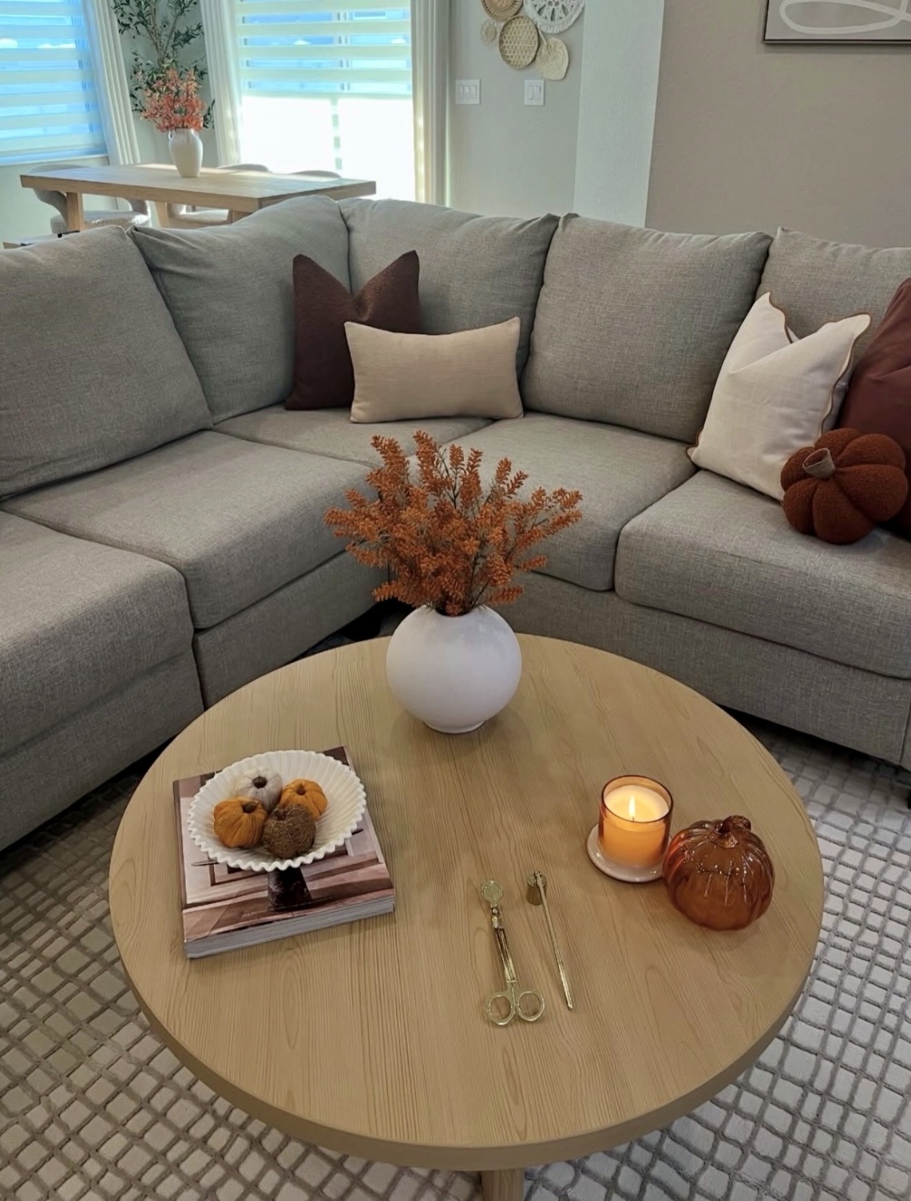 Cozy Neutral Fall Living Room Accents