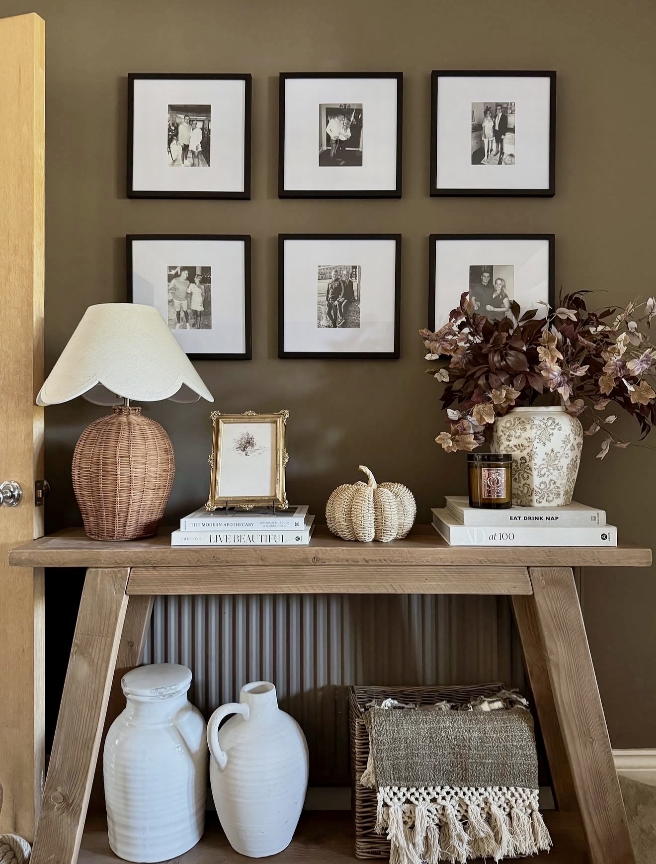 Cozy Rustic Fall Entryway Console Table Styling