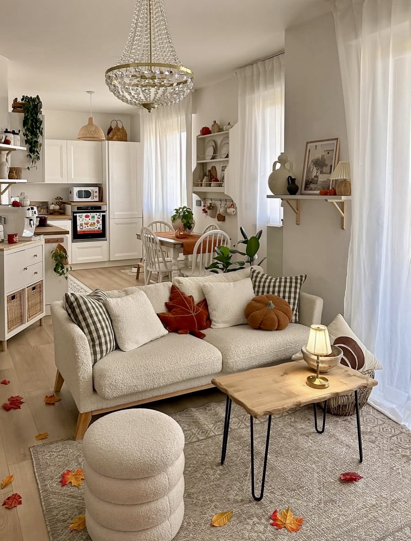 Cozy Textured Living Room With Autumn Accents