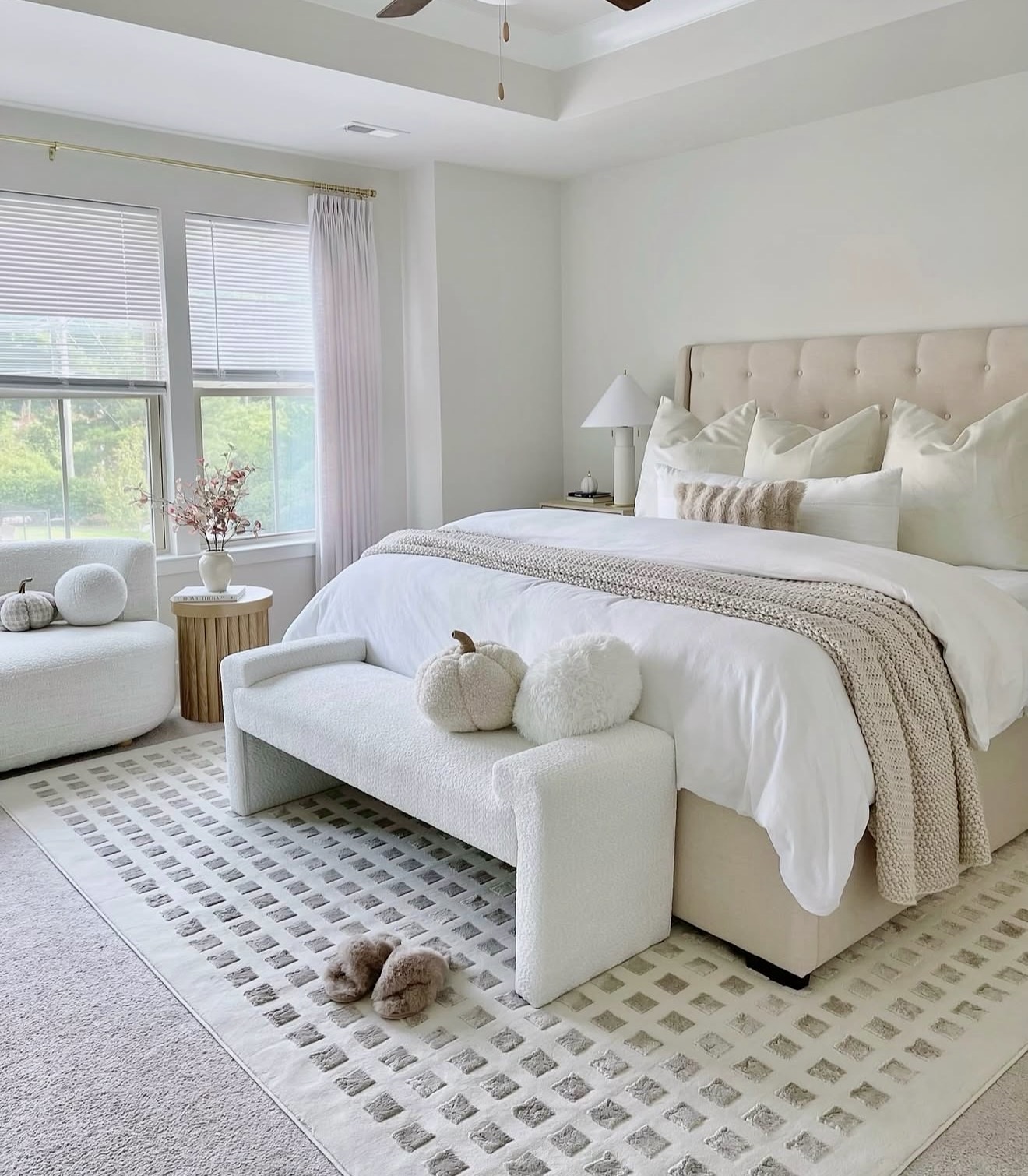 Cozy Textured Neutral Fall Bedroom Sanctuary