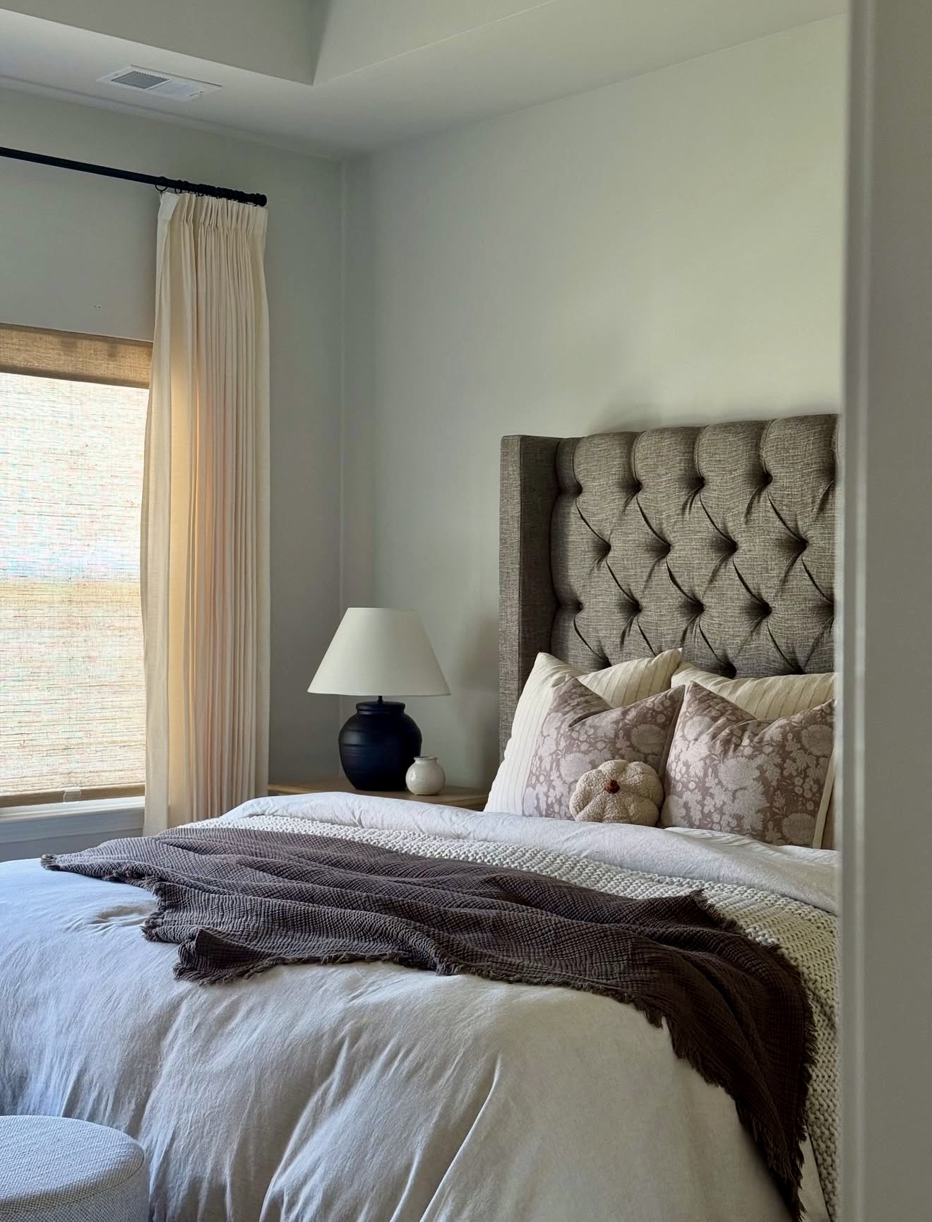 Cozy Tufted Headboard Fall Bedroom Retreat