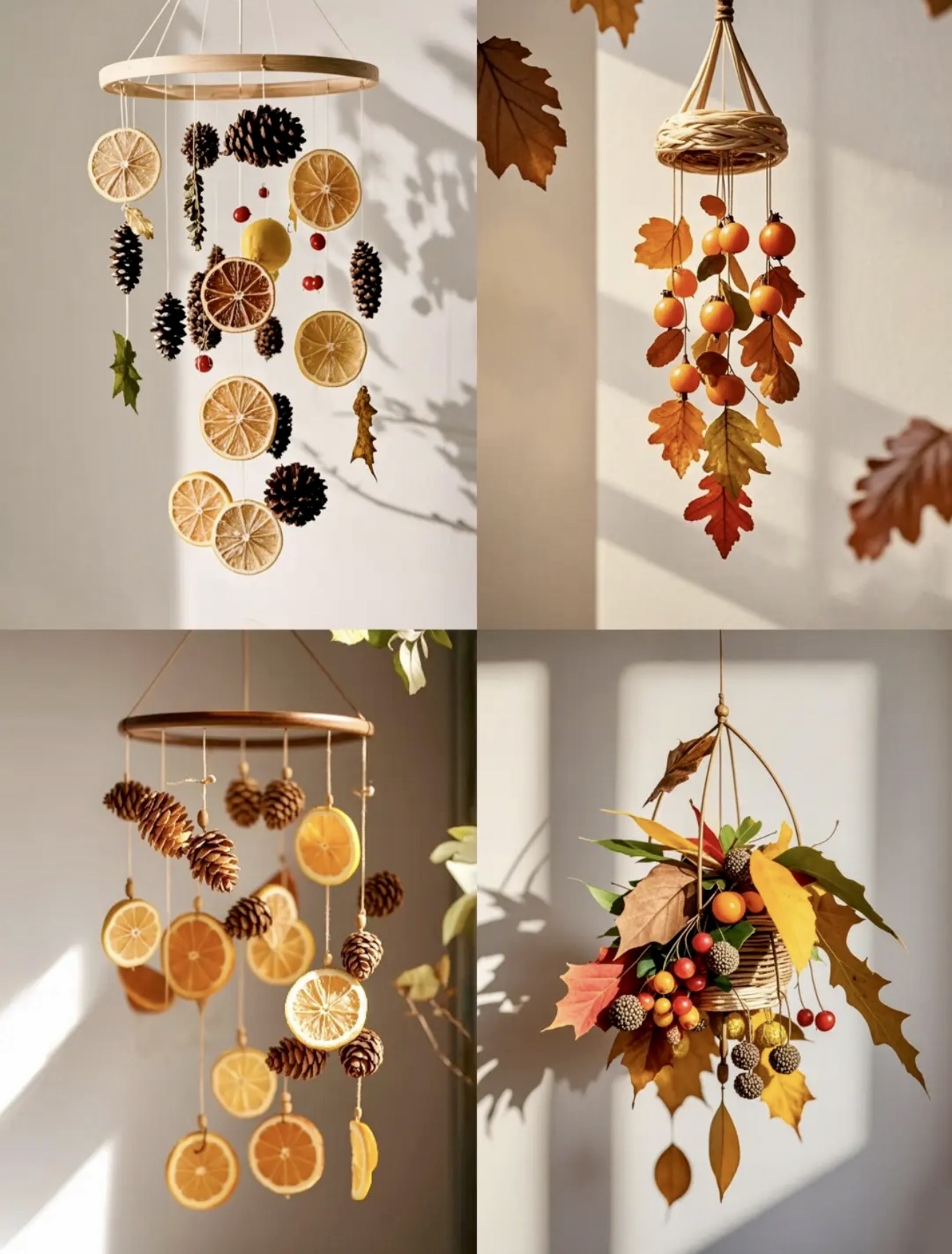 DIY Dried Orange and Pinecone Fall Mobile