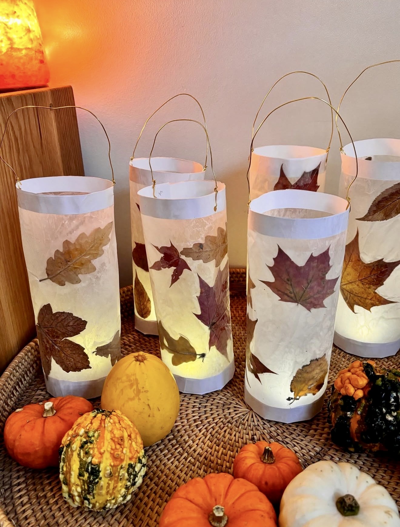 DIY Pressed Leaf Lanterns For Cozy Fall Ambiance