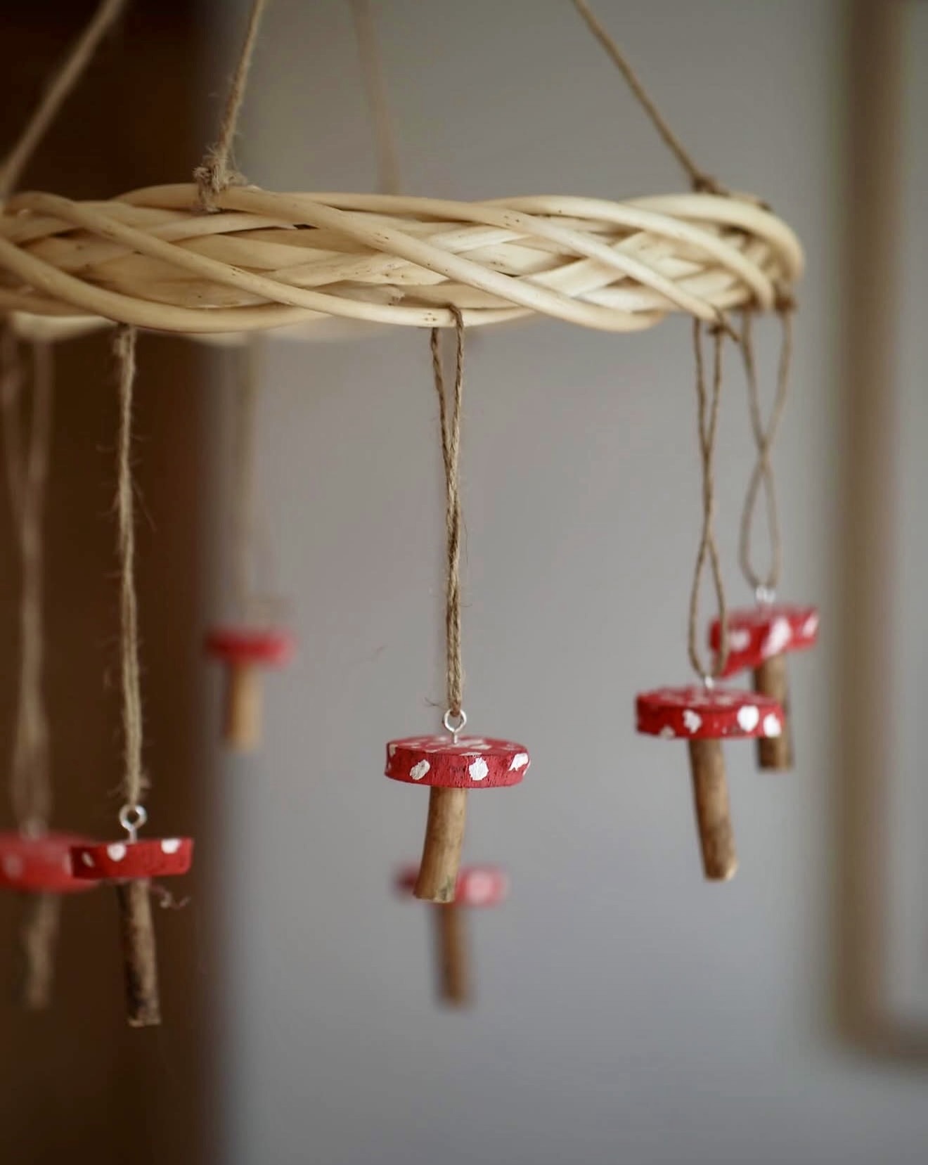 DIY Whimsical Mushroom Mobile for Fall