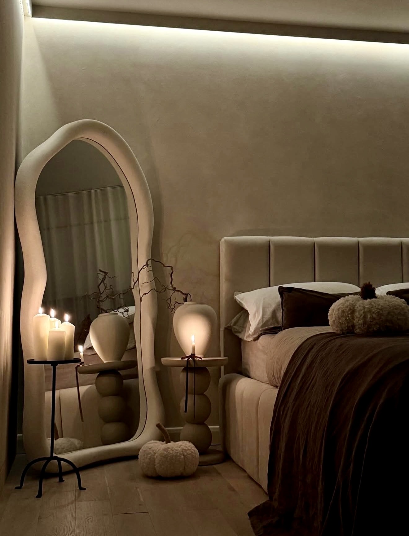Dreamy Textured Neutral Fall Bedroom Sanctuary