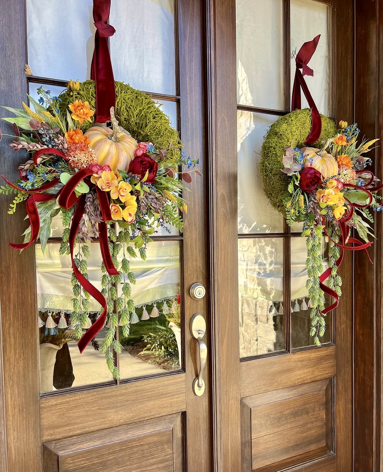 Elegant Autumn Harvest Door Wreaths
