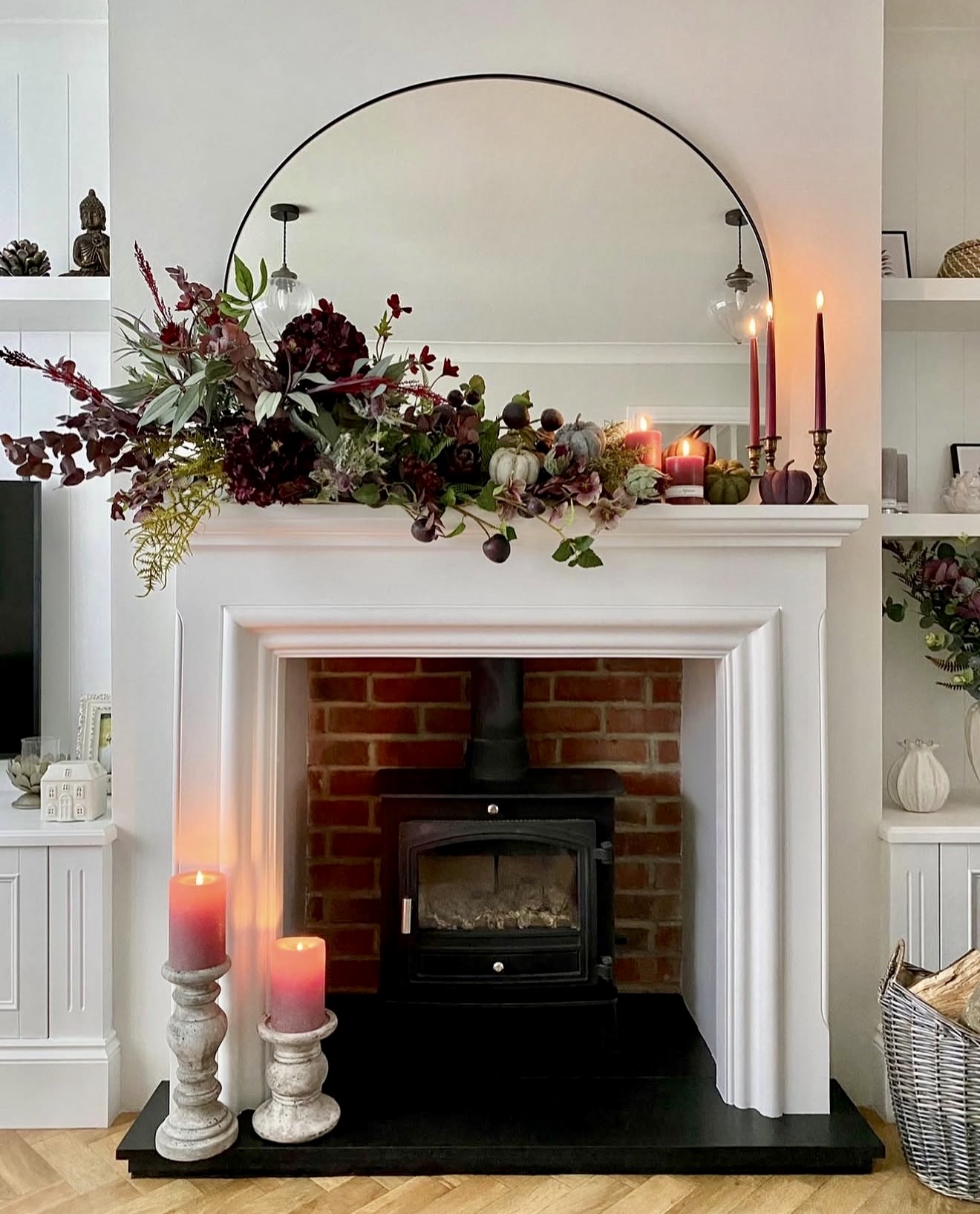 Elegant Fall Berry And Greenery Fireplace Garland