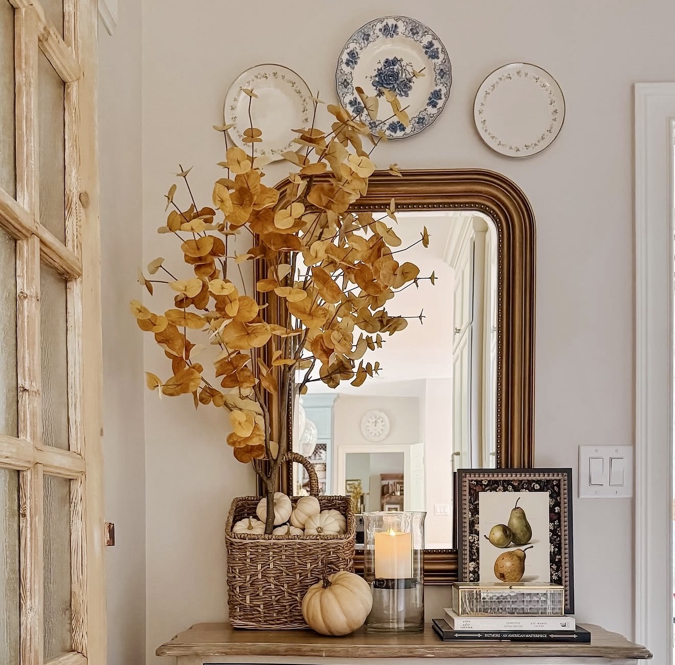 Elegant Fall Entryway Console Table Decor