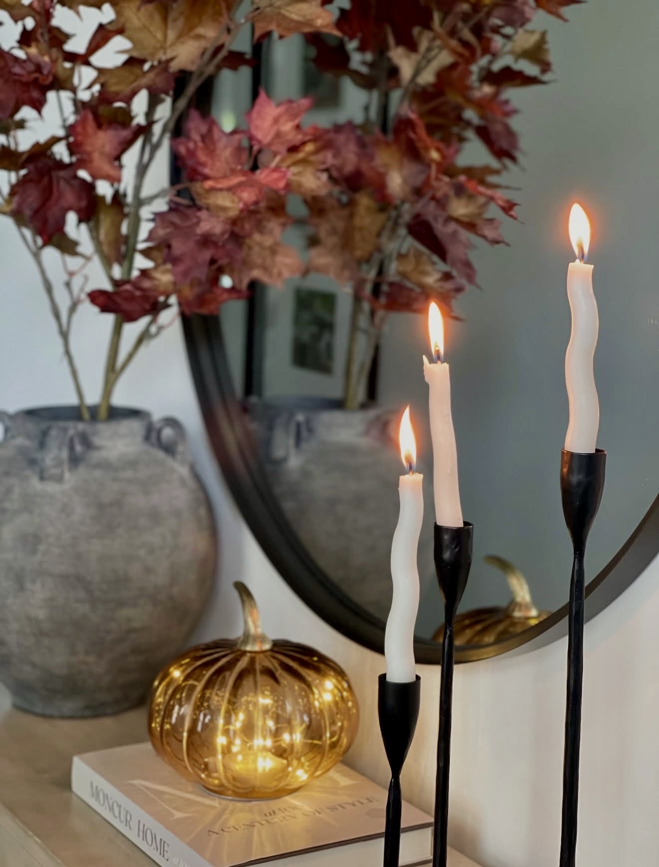 Elegant Fall Glow With Twinkling Pumpkin