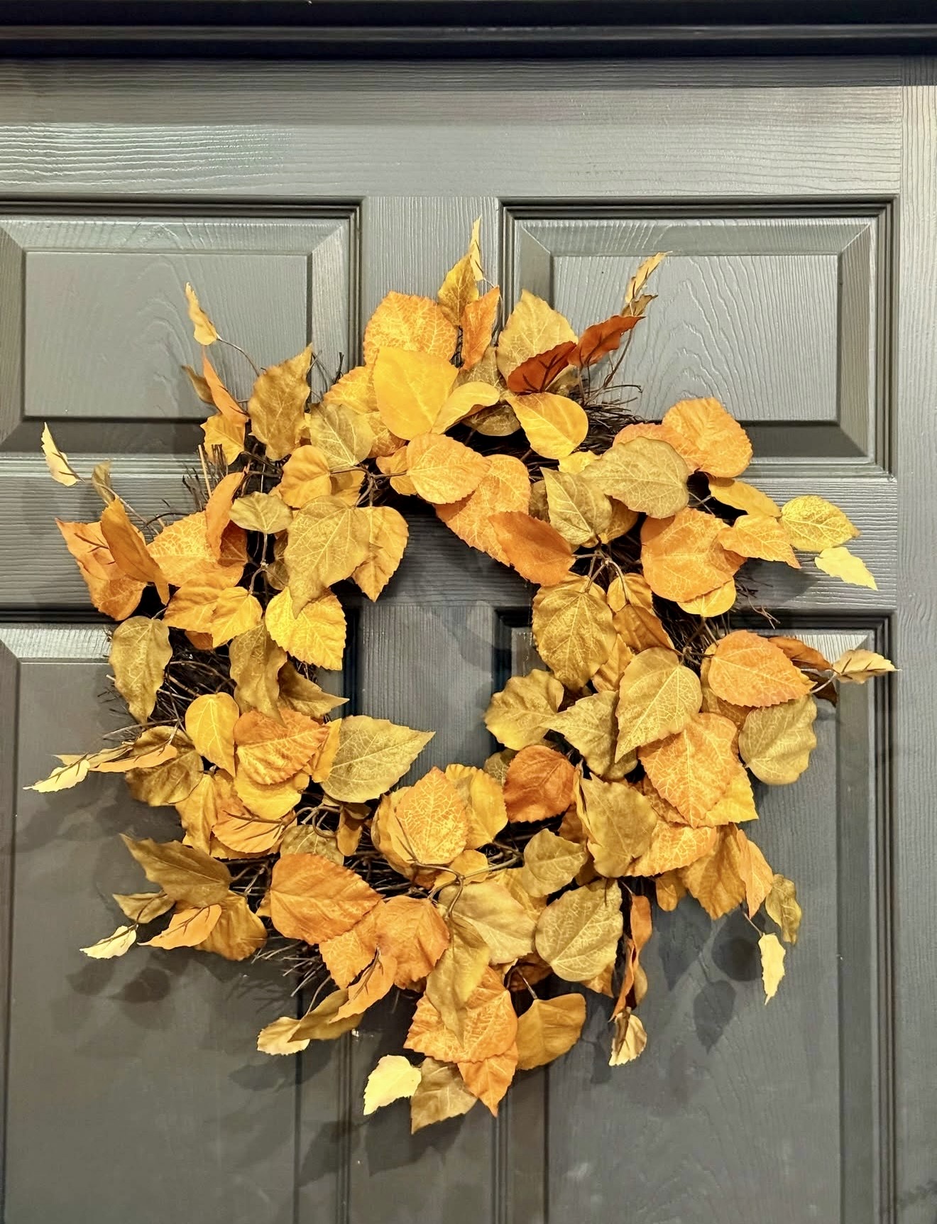 Golden Autumn Leaf Fall Wreath