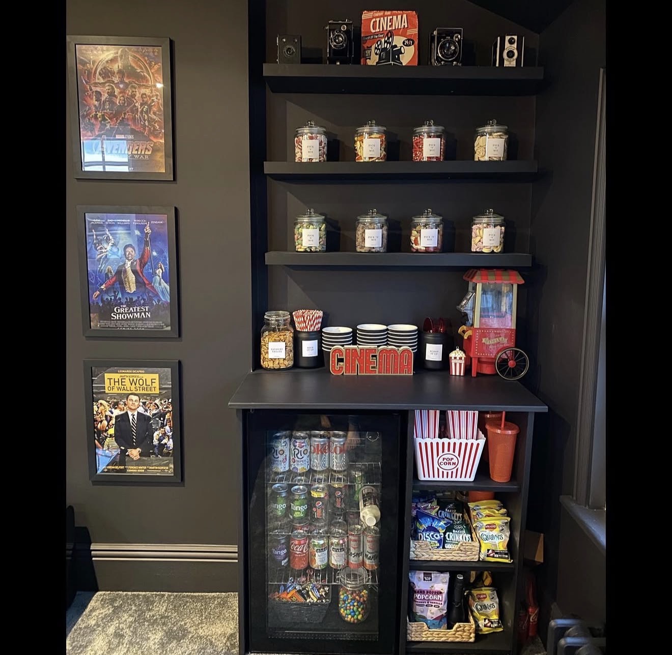 Integrated Home Cinema Candy And Drink Station